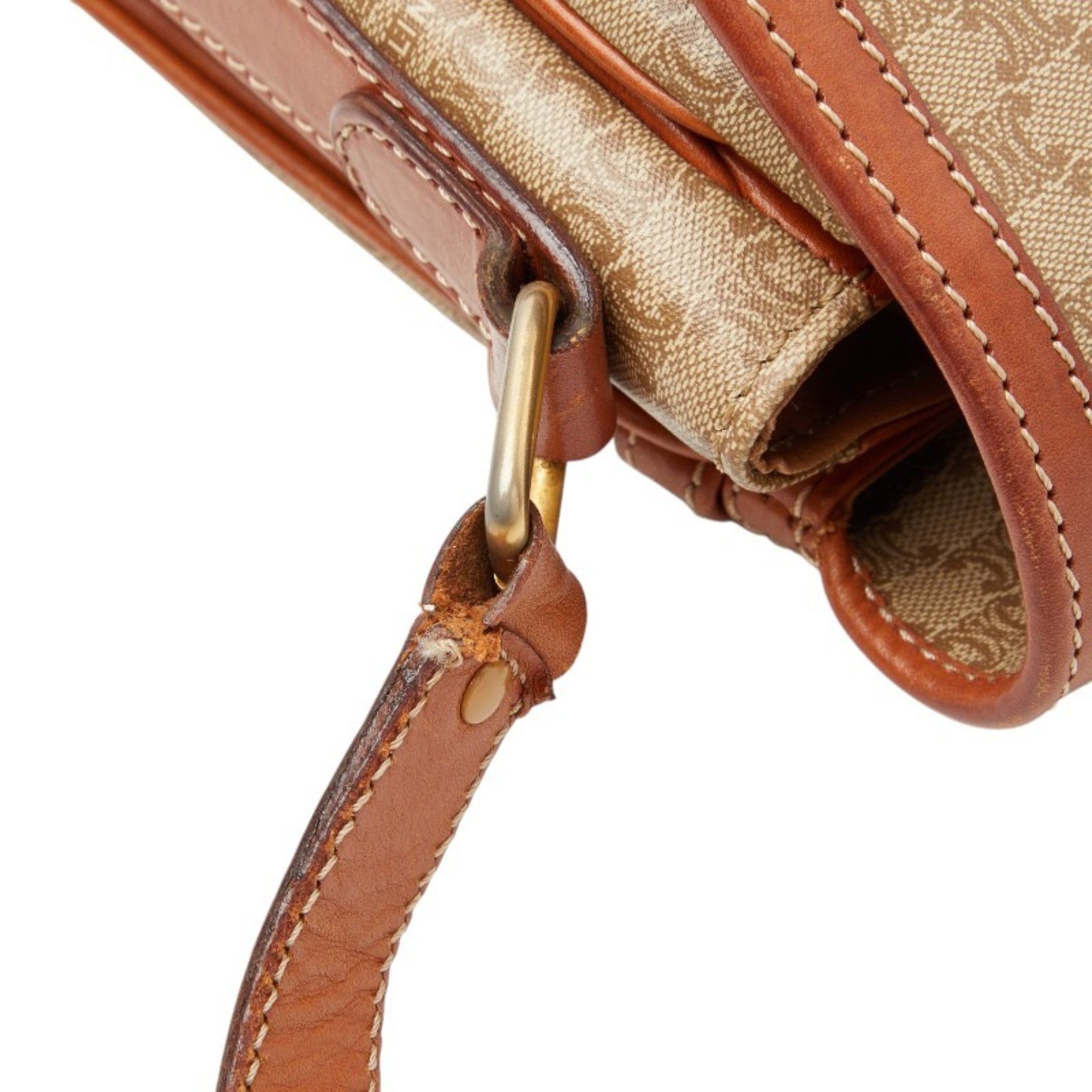 Celine Beige Brown Pvc Leather Shoulder Bag (Pre-Owned)