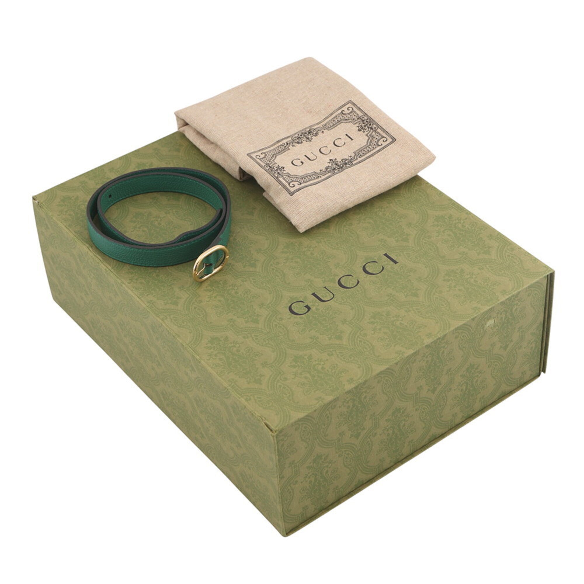 Gucci Green Leather Handbag Shoulder Bag (Pre-Owned)