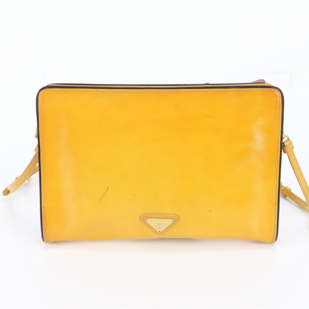Prada Yellow Leather Crossbody Bag Shoulder Bag (Pre-Owned)