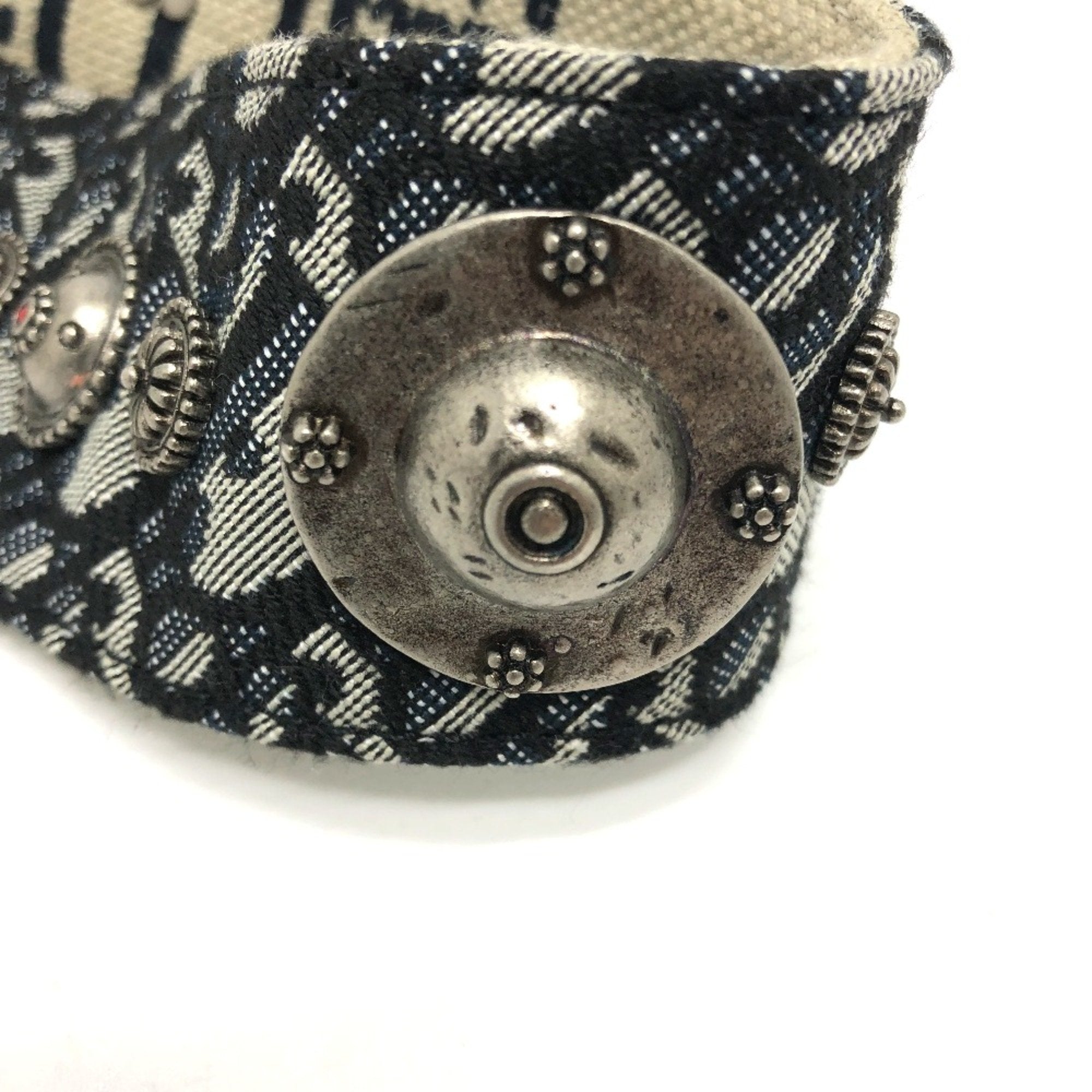 Christian Dior Navy Cloth Chain/Shoulder Wallet (Pre-Owned)