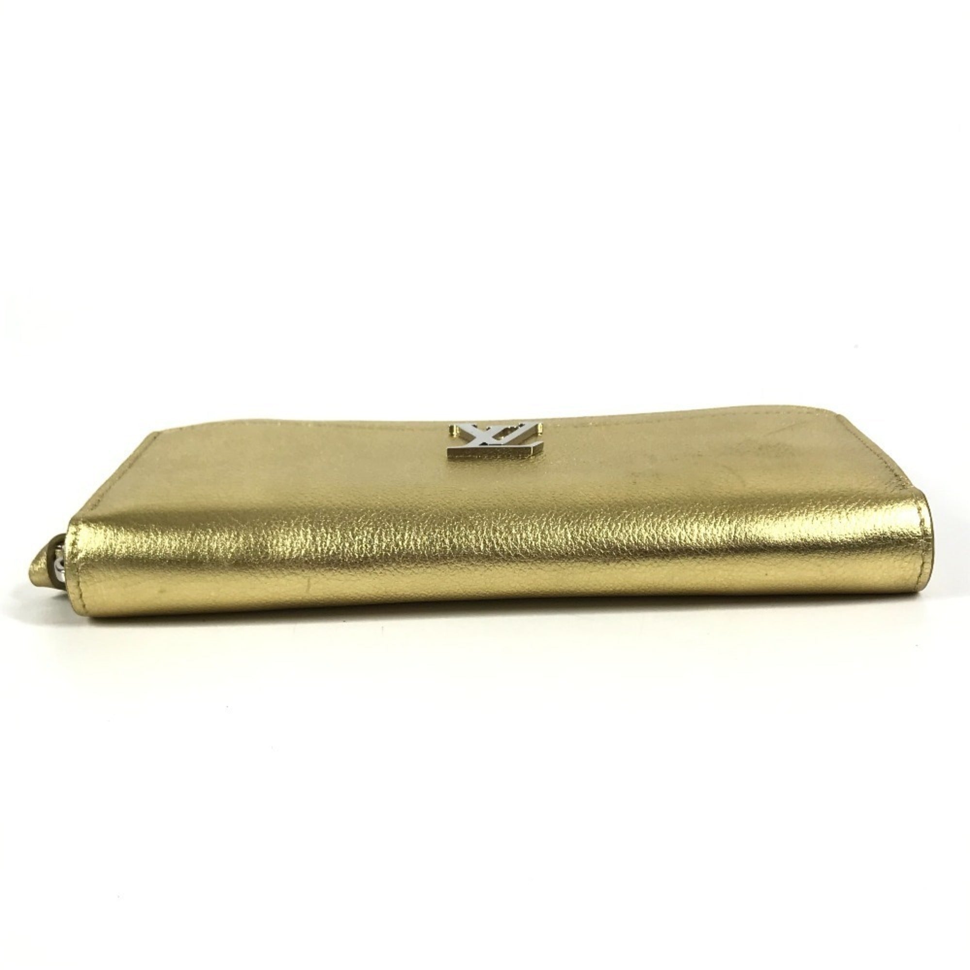 Louis Vuitton Gold Leather Long Wallet (Bi-Fold) (Pre-Owned)