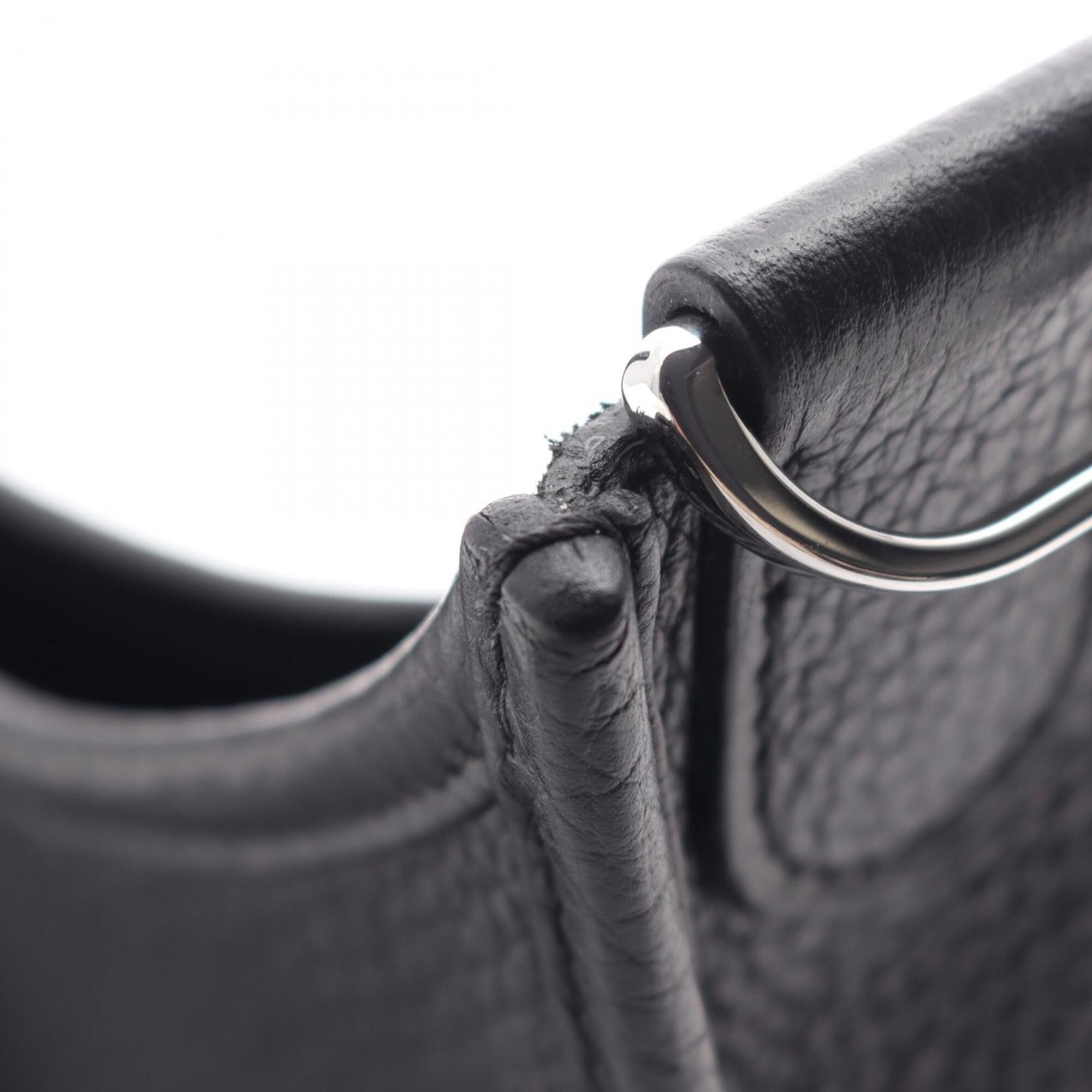 Hermes Black Taurillon Clemence Leather Shoulder Bag (Pre-Owned)