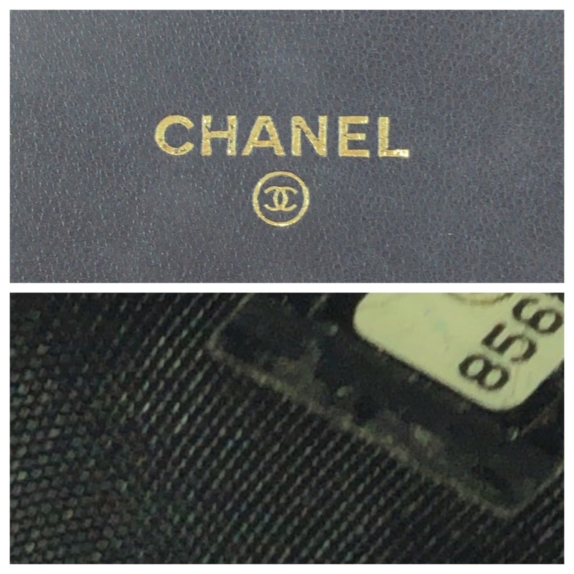 Chanel Black Grained Calfskin Wallet (Tri-Fold) (Pre-Owned)