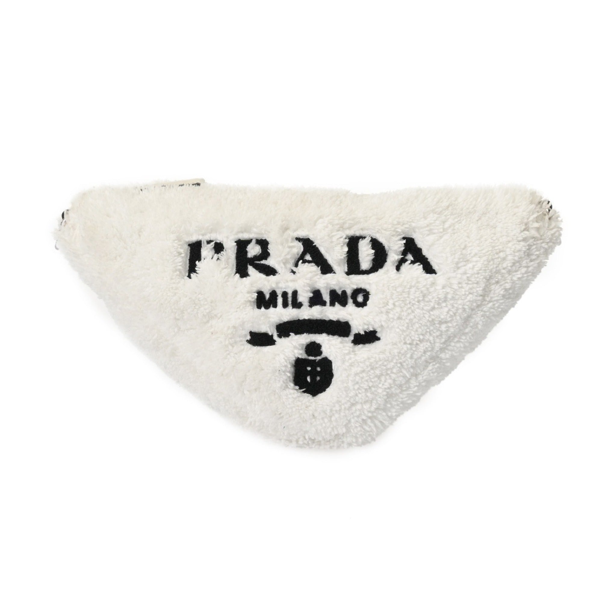 Prada White Pile Fabric Shoulder Bag (Pre-Owned)