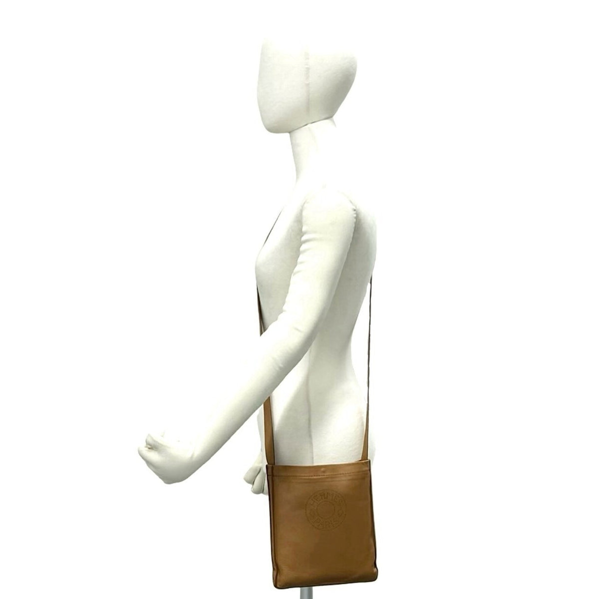 Hermes Brown Agneau Milo Pochette Shoulder Bag (Pre-Owned)