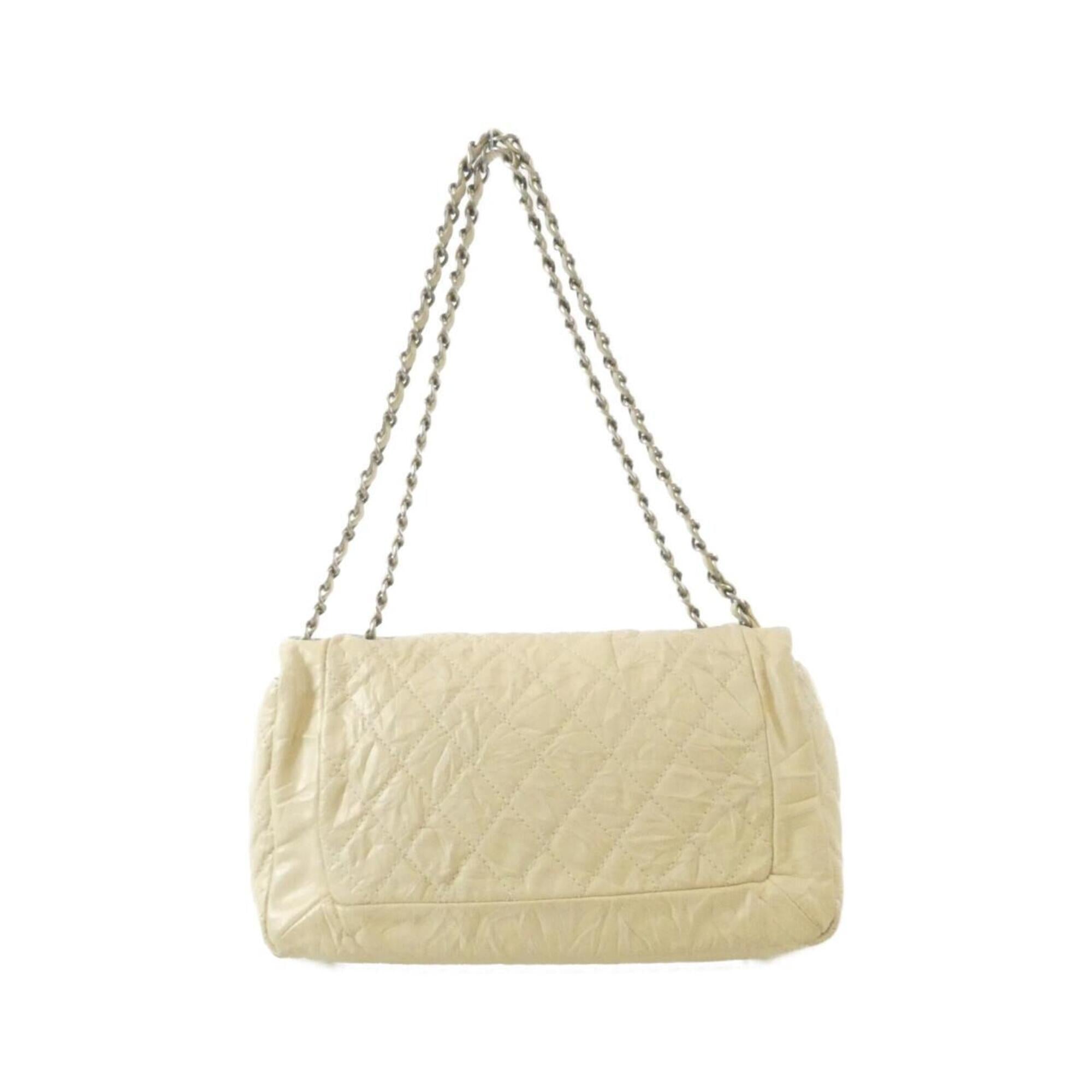 Chanel Light Beige Leather Shoulder Bag (Pre-Owned)