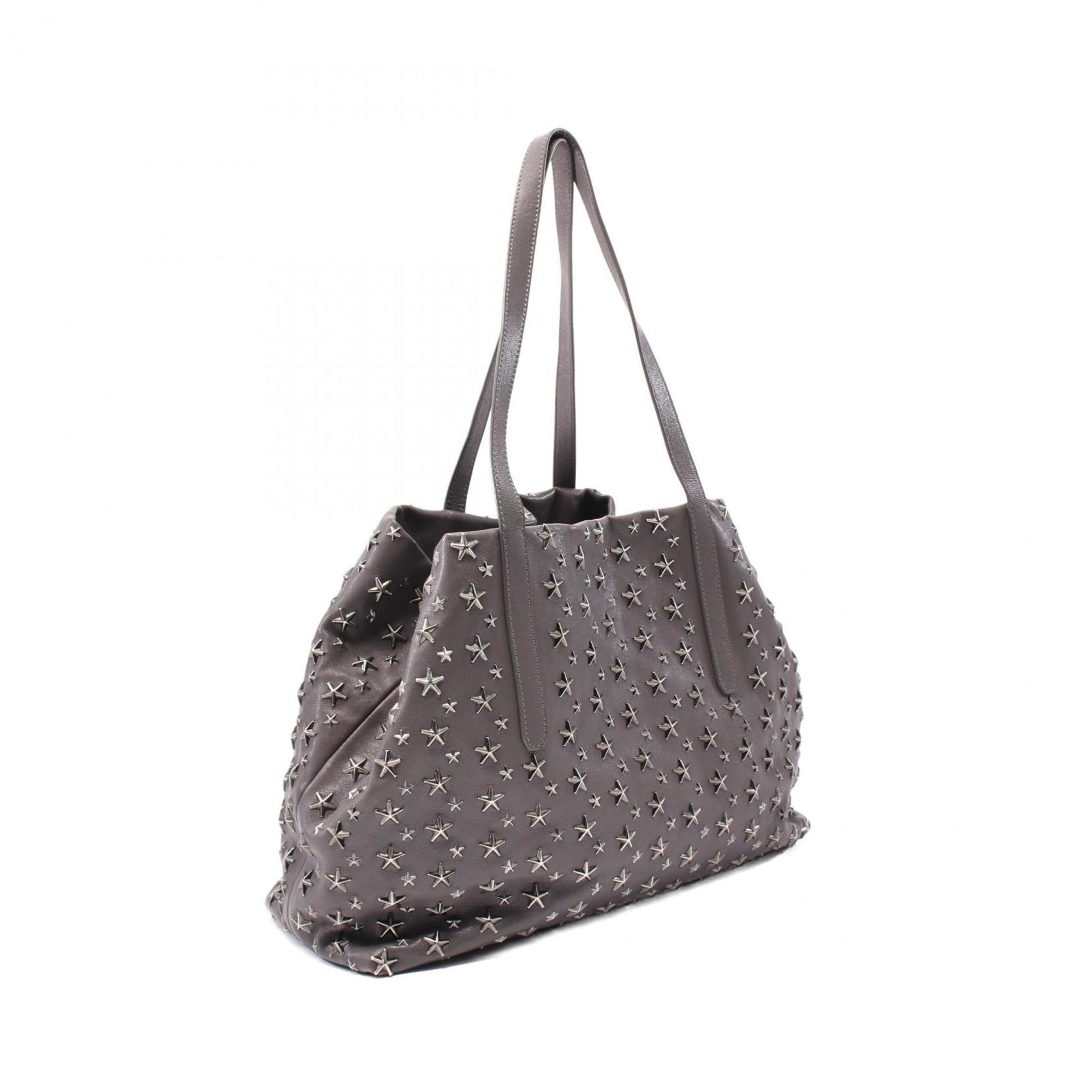 Jimmy Choo Gray Leather Tote Bag (Pre-Owned)
