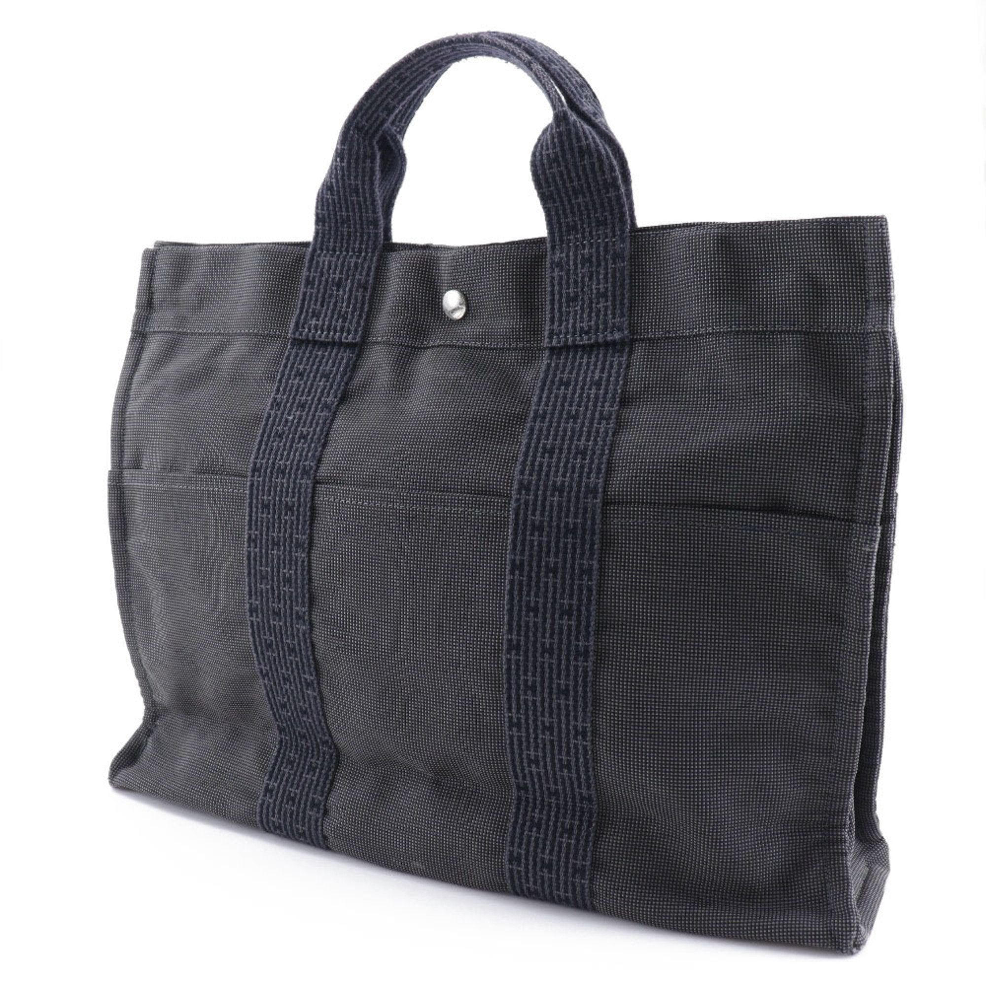 Hermes Gray Nylon Canvas Handbag (Pre-Owned)