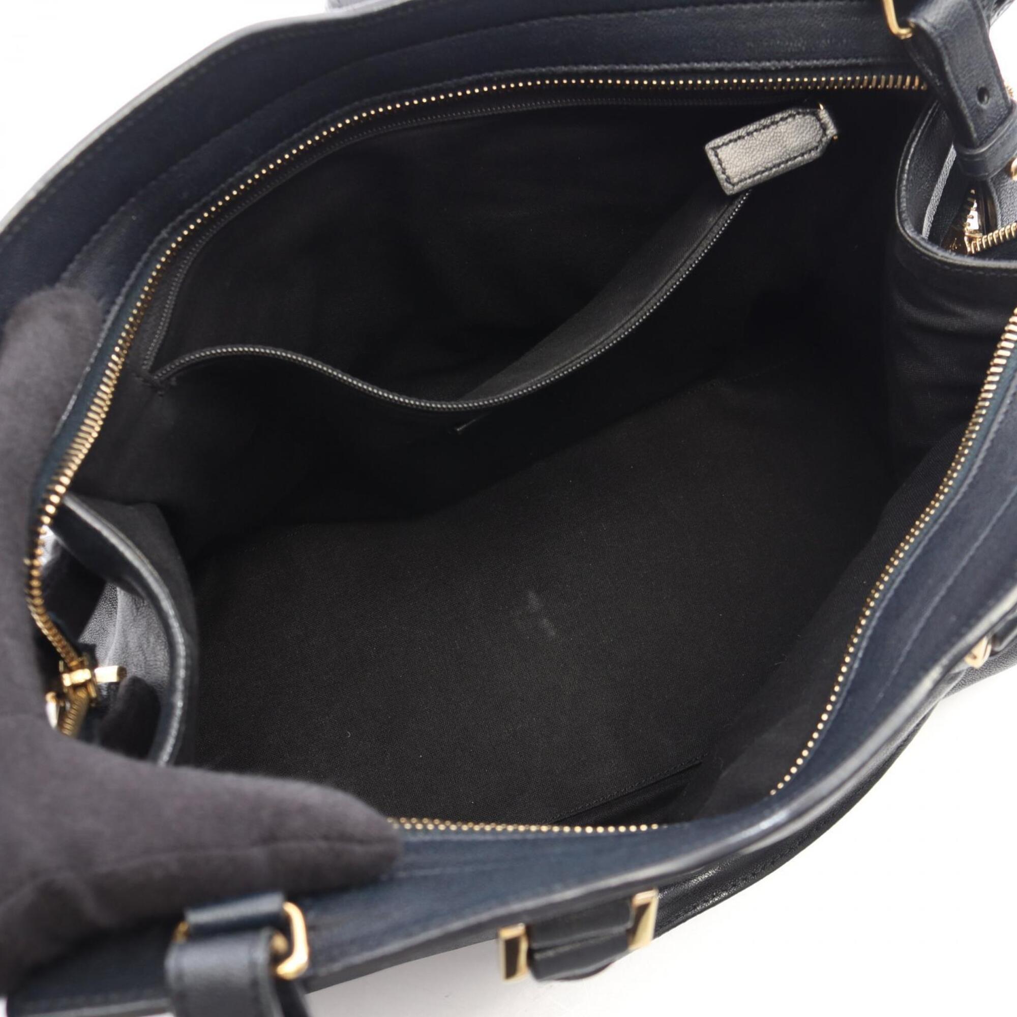 Yves Saint Laurent Navy Leather Handbag (Pre-Owned)