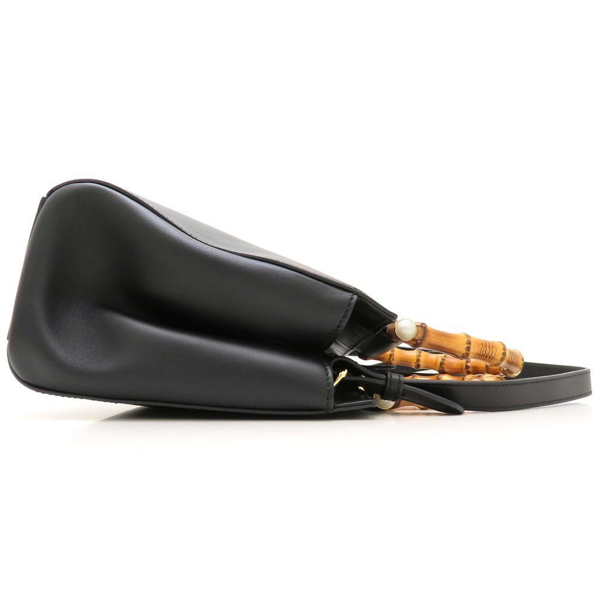 Gucci Black Bamboo Leather Handbag (Pre-Owned)