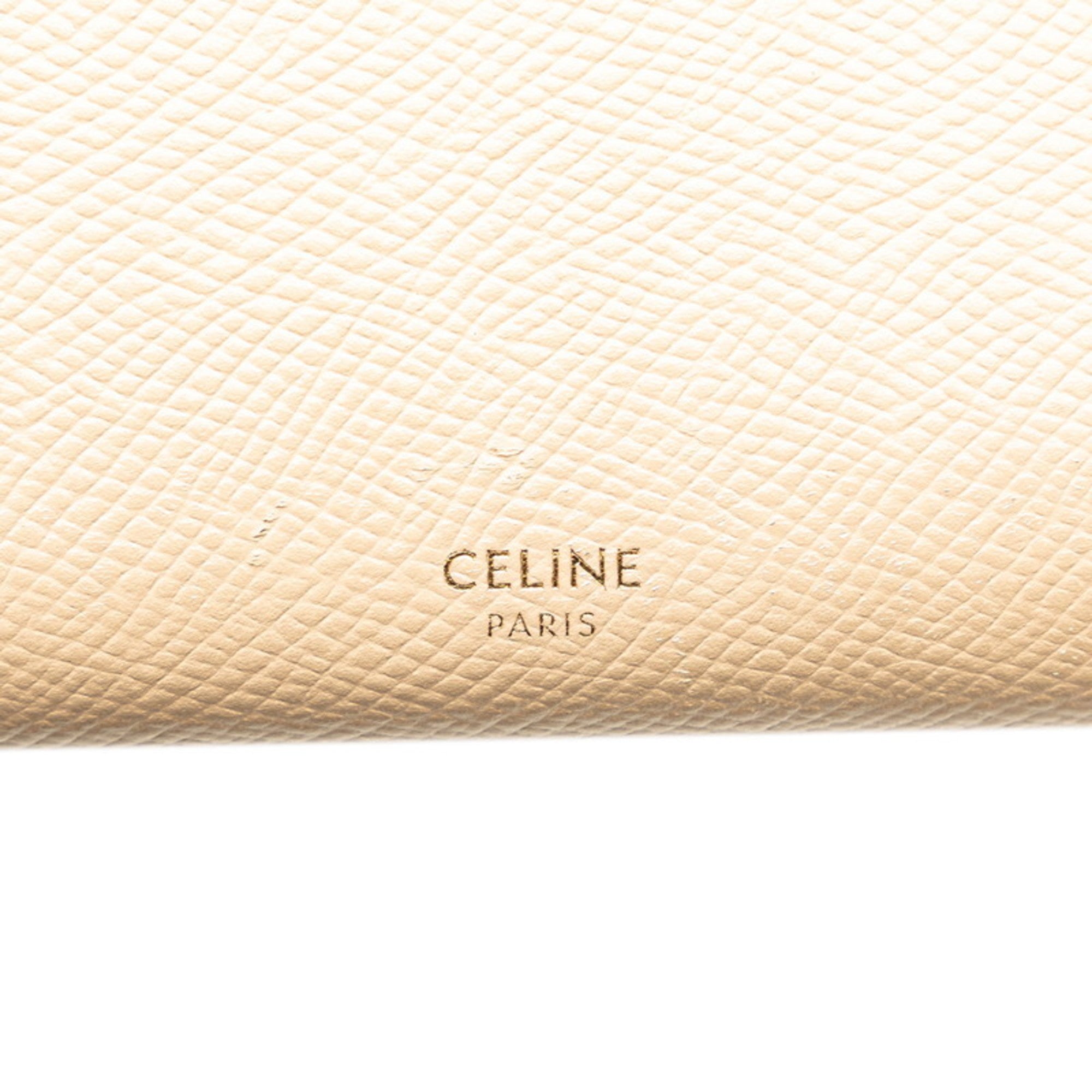 Celine Beige Leather Long Wallet (Bi-Fold) (Pre-Owned)