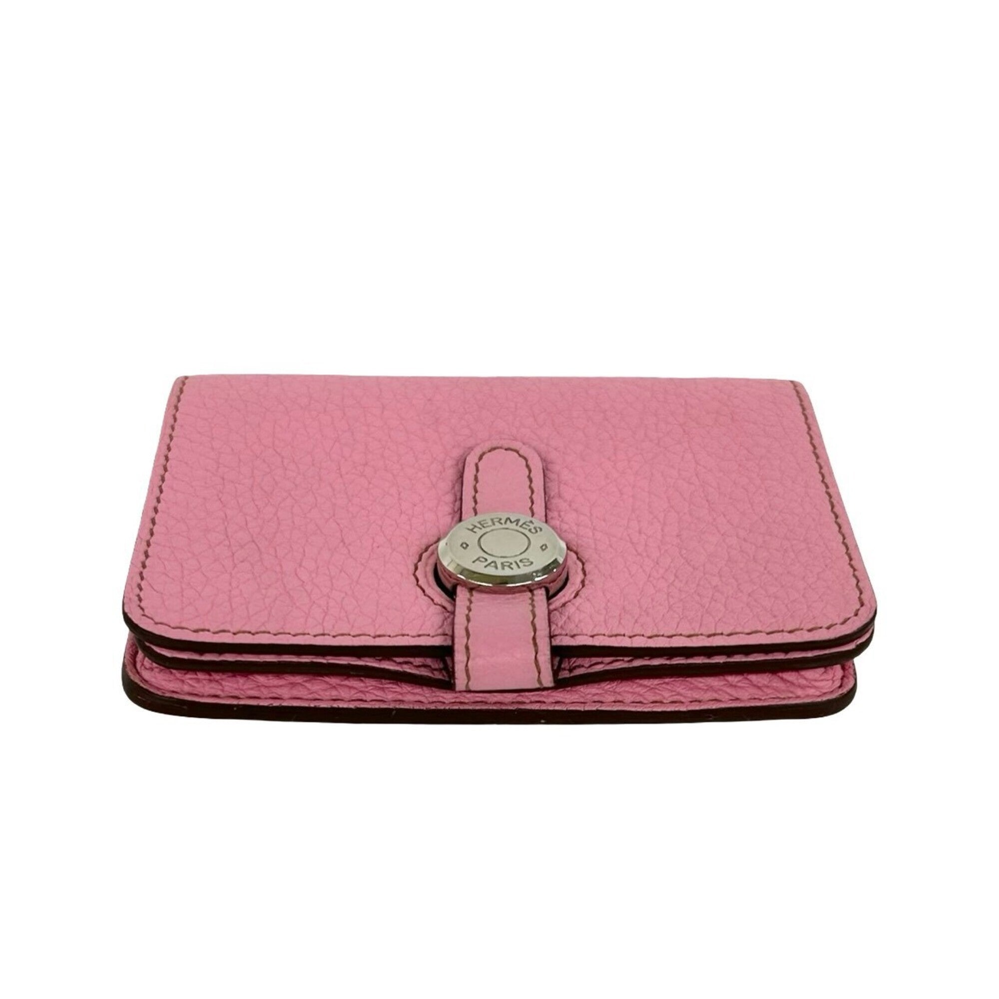 Hermes Pink Taurillon Clemence Leather Coin Purse/Coin Case (Pre-Owned)