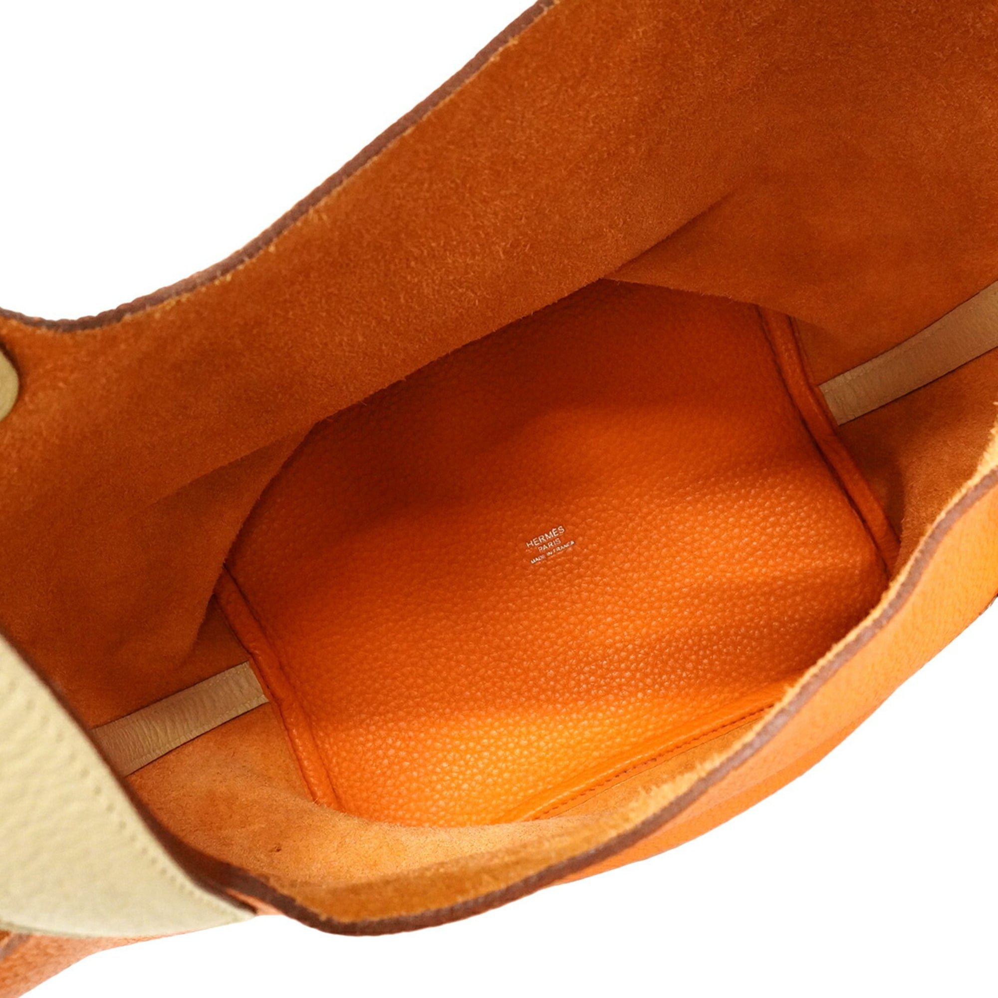Hermes Orange Parchemin Taurillon Clemence Leather Handbag (Pre-Owned)