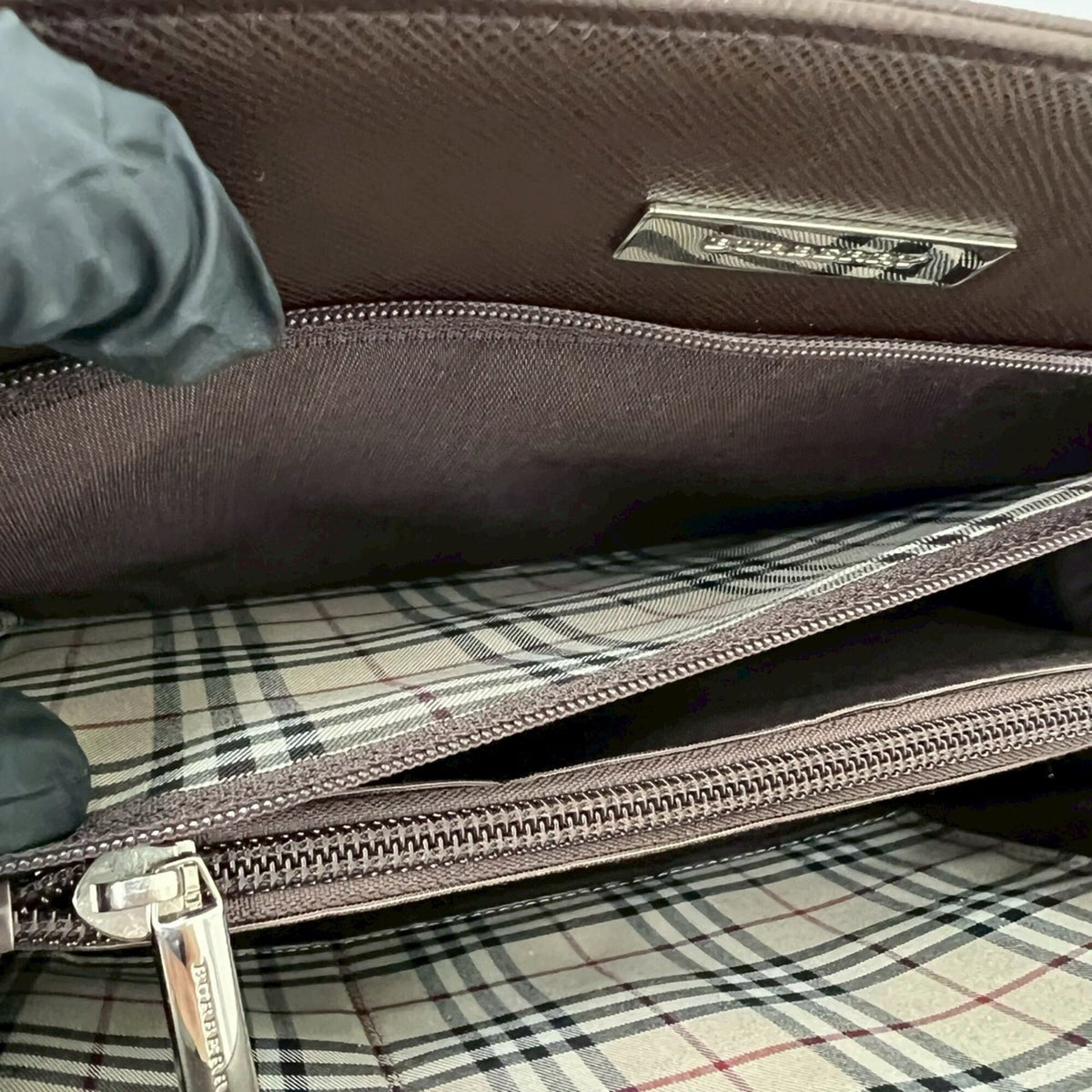 Burberry Brown Leather Handbag Tote Bag (Pre-Owned)