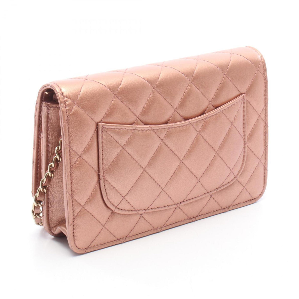 Chanel Gold Metallic Leather Handbag Shoulder Bag (Pre-Owned)