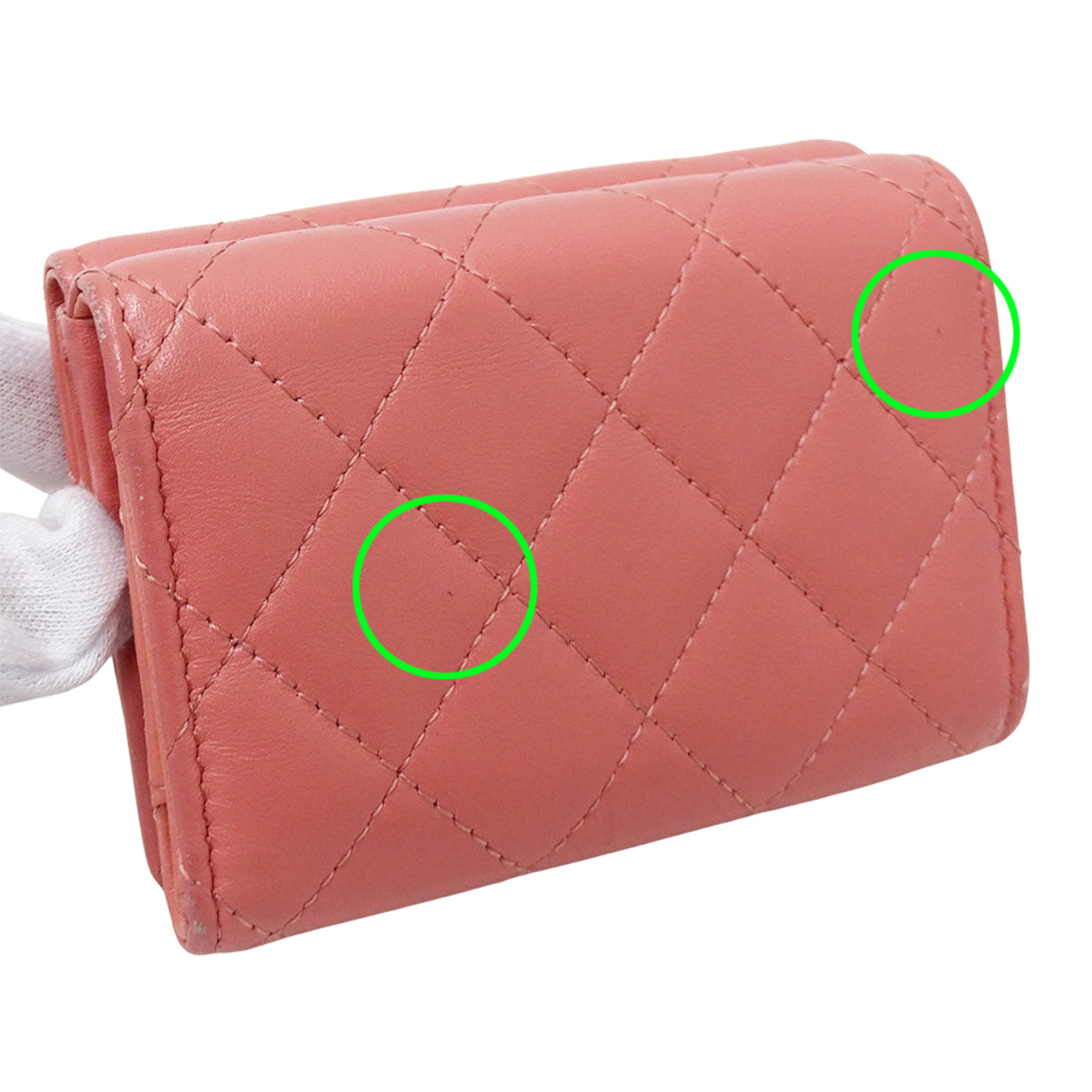 Chanel Pink Leather Wallet (Tri-Fold) (Pre-Owned)