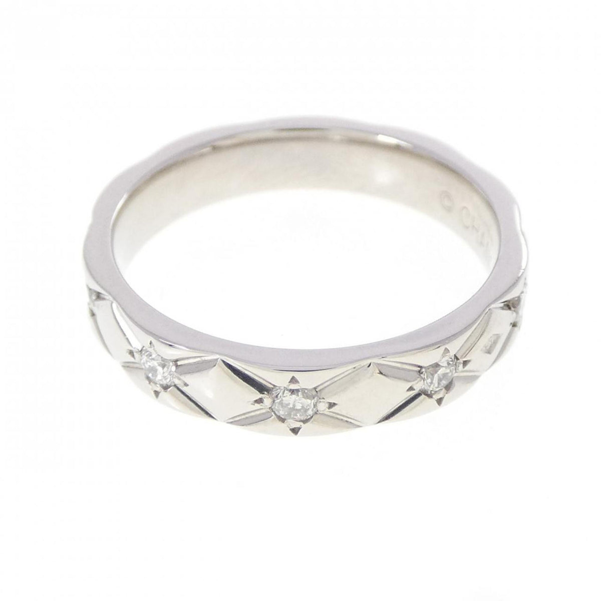 Chanel Platinum 950 Band Ring (Pre-Owned)