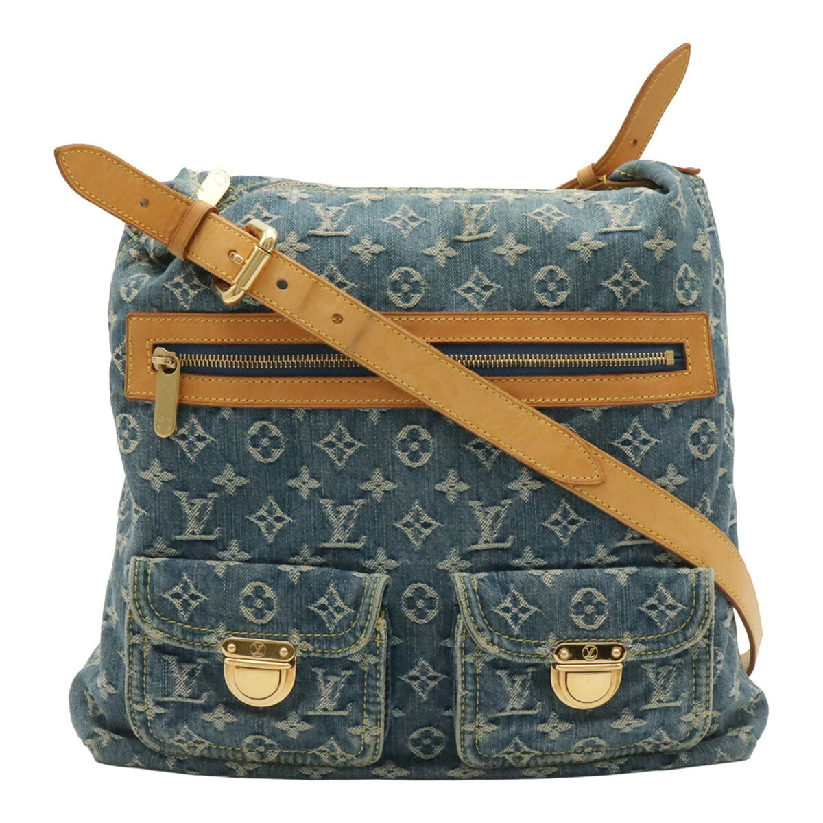 Louis Vuitton Blue Monogram Denim Shoulder Bag (Pre-Owned)