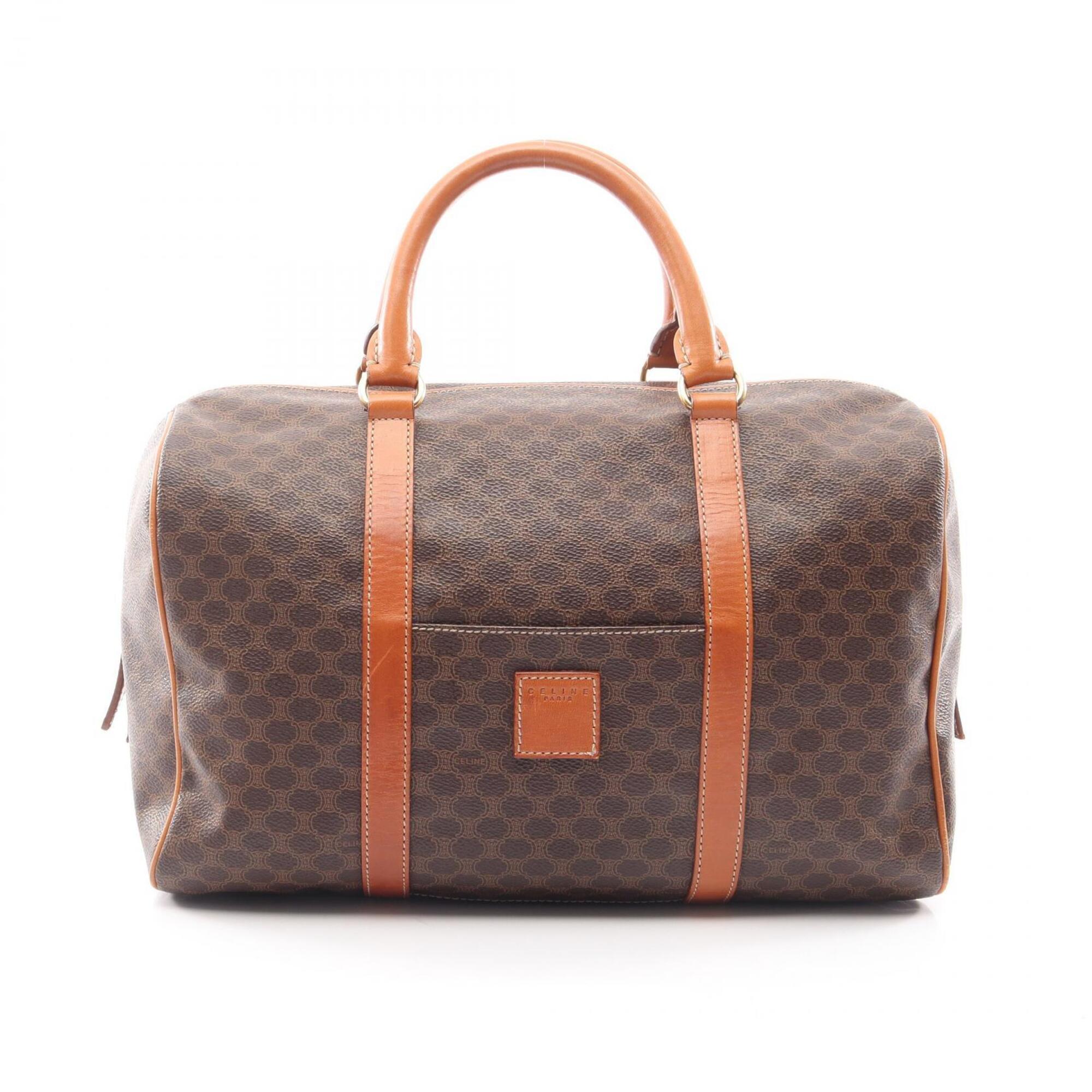 Celine Beige Brown Coated Canvas Leather Handbag (Pre-Owned)