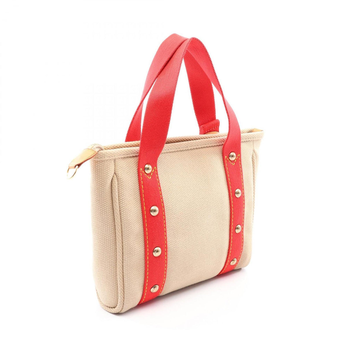 Louis Vuitton Antigua Beige Red Color Canvas Cuir Ombre Leather Handbag Tote Bag (Pre-Owned)