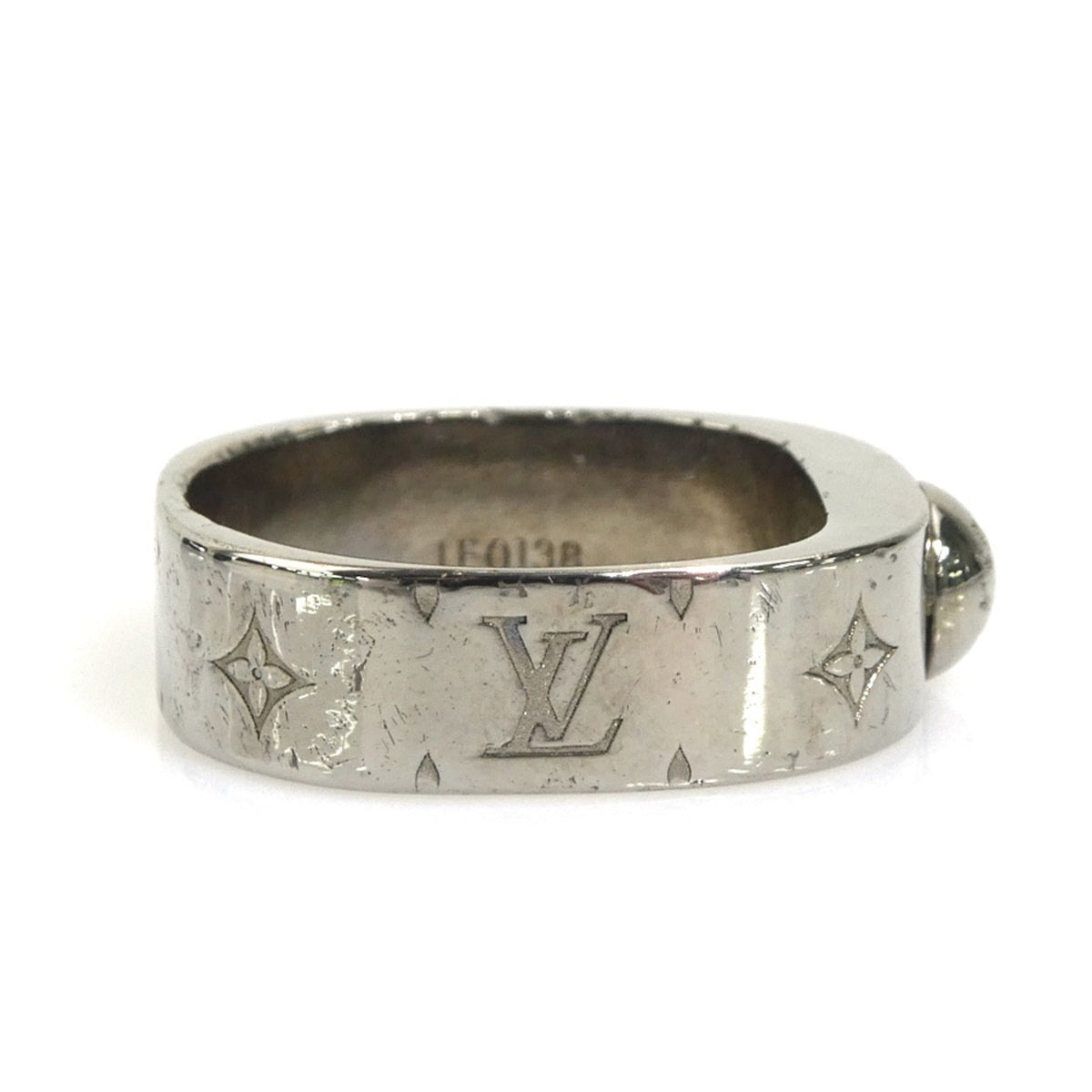 Louis Vuitton Silver Metal Band Ring (Pre-Owned)