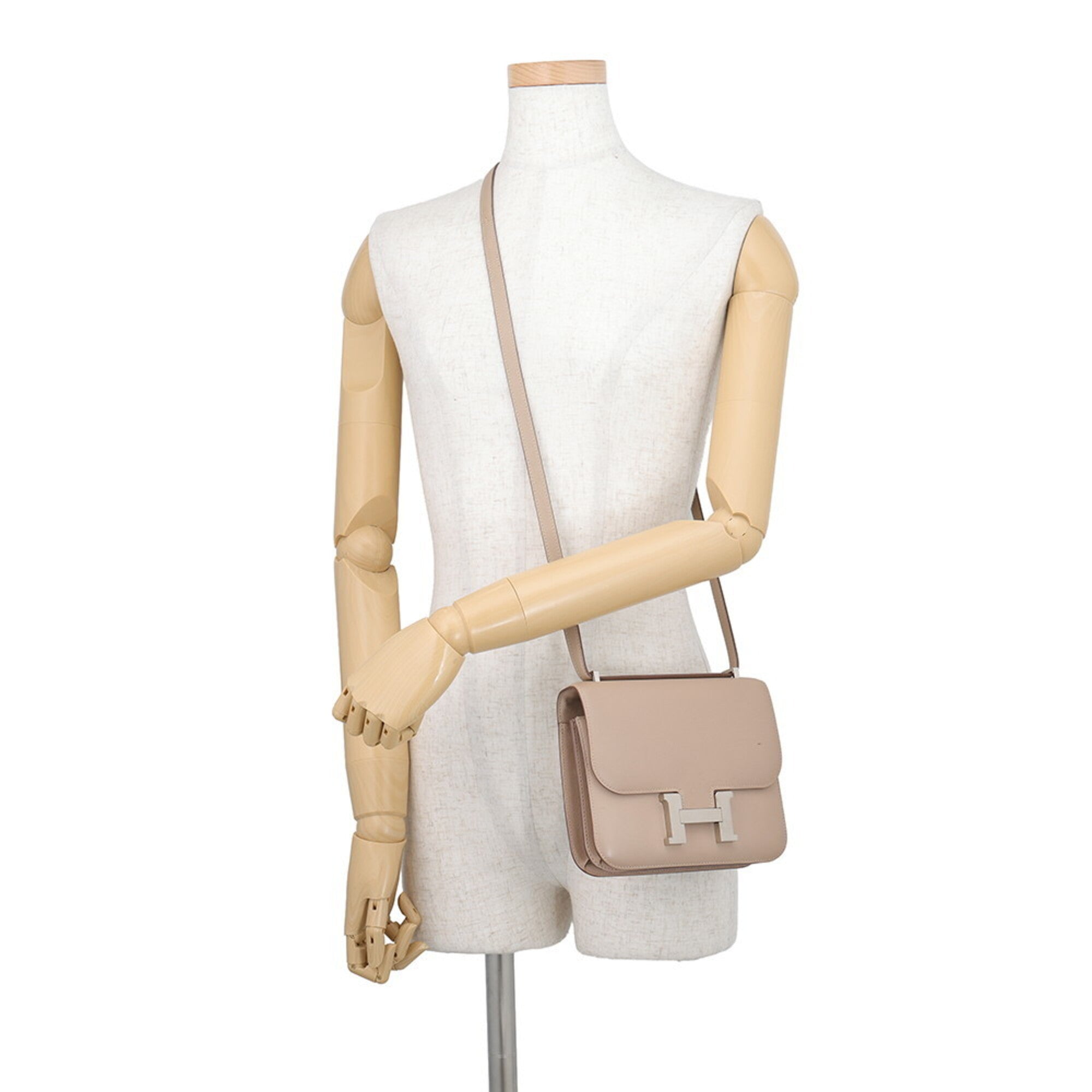 Hermes Argile Swift Leather Shoulder Bag (Pre-Owned)