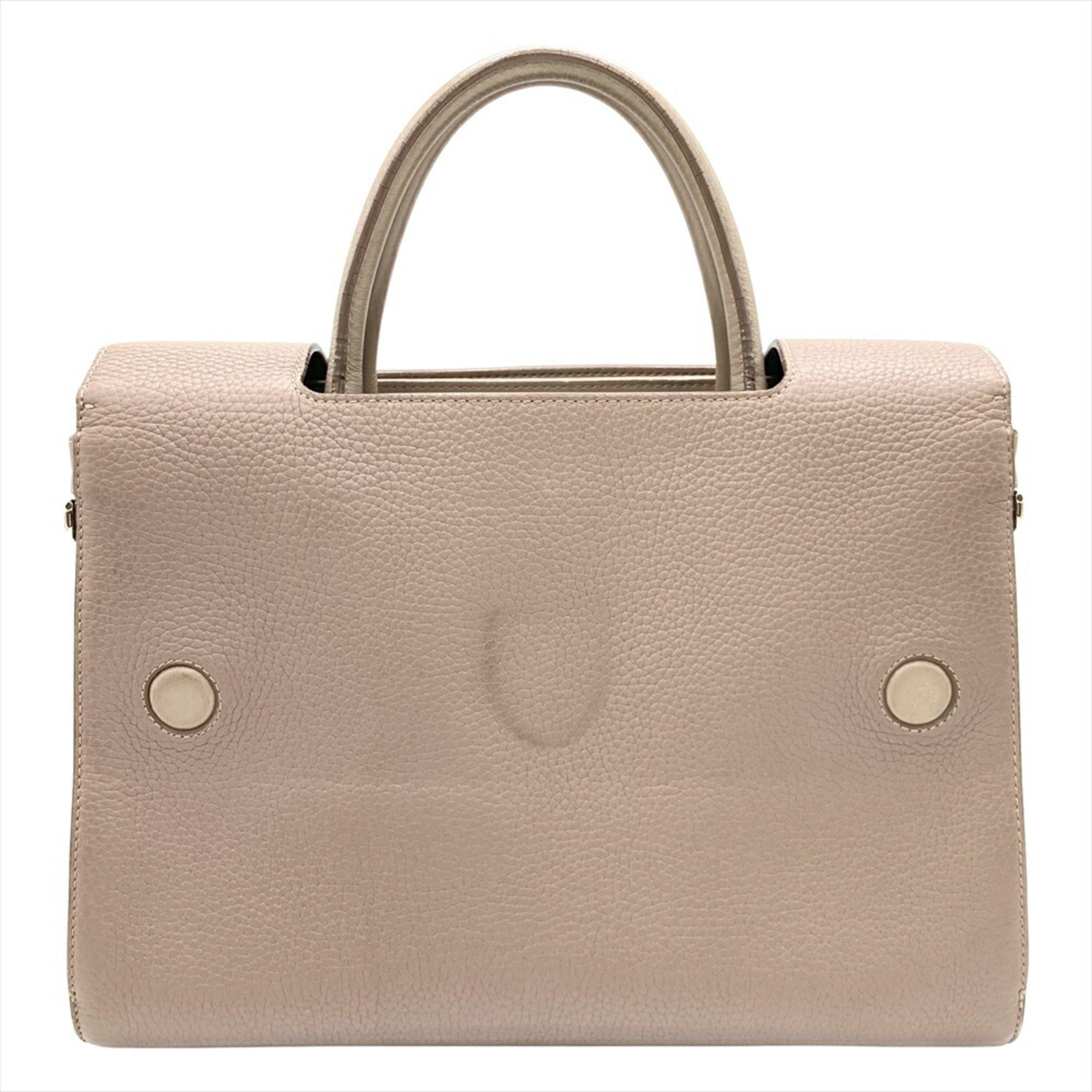 Christian Dior Grayish Leather Shoulder Bag (Pre-Owned)