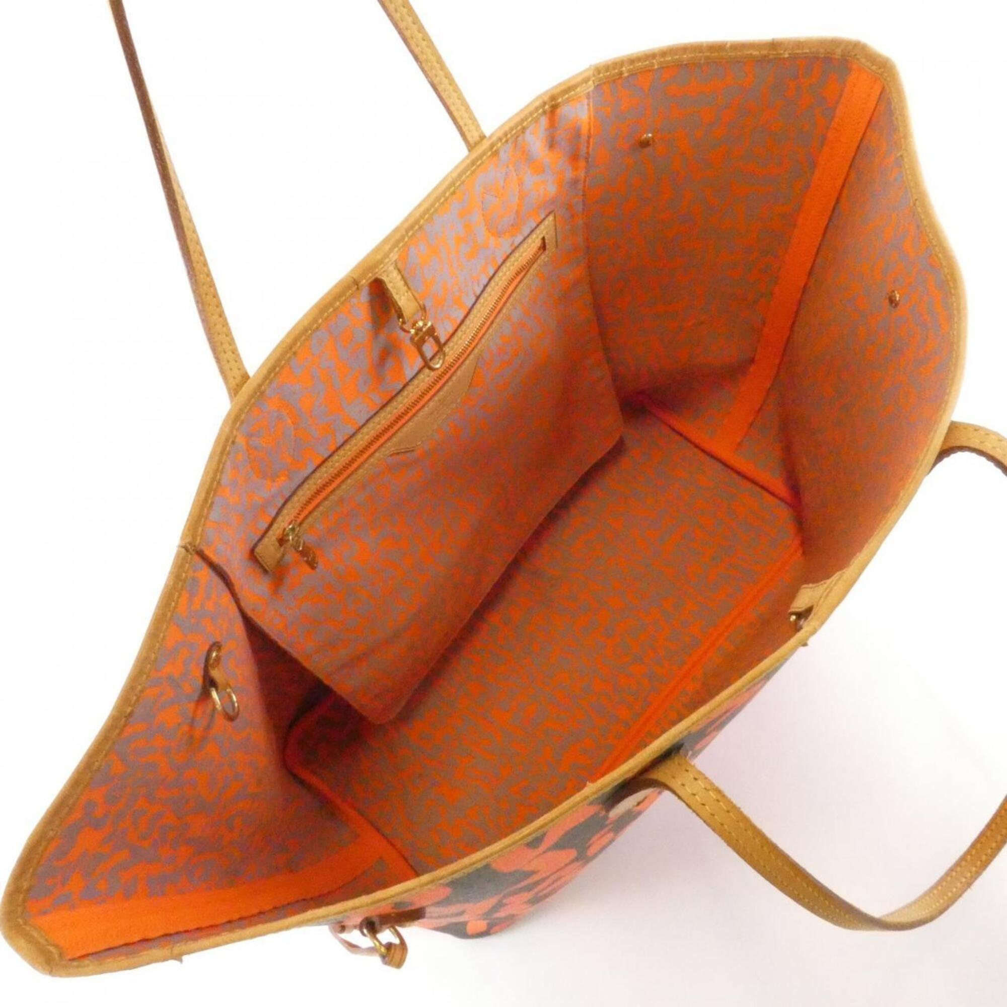 Louis Vuitton Marron Orange Coated Canvas Handbag (Pre-Owned)