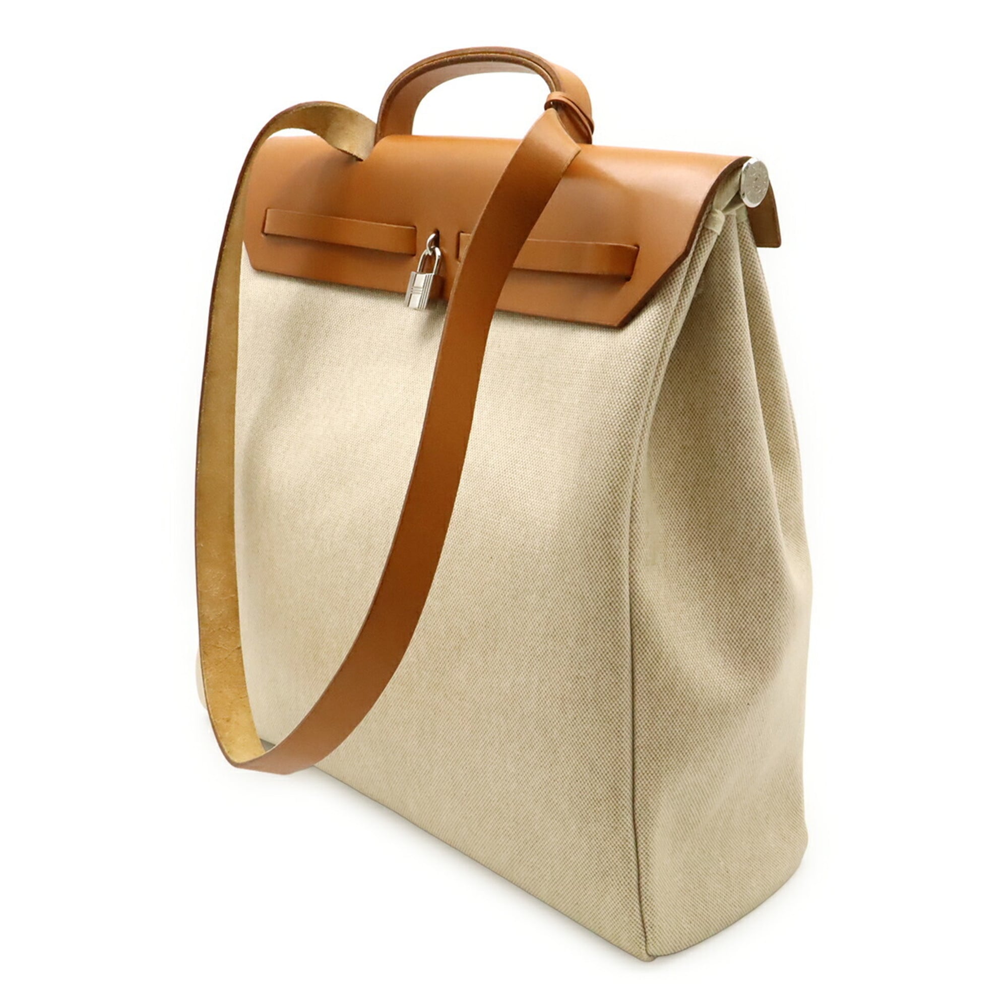Hermes Natural Toile H Handbag Shoulder Bag (Pre-Owned)