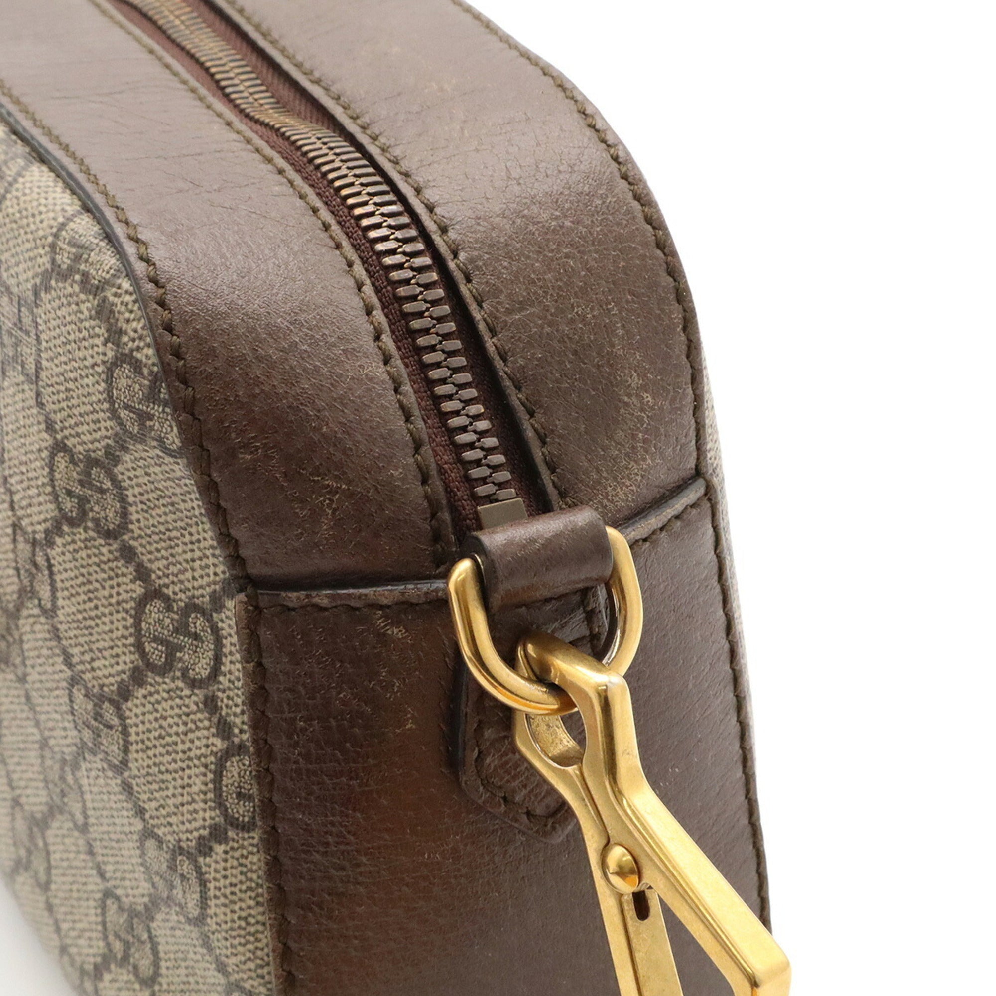 Gucci Beige Green Red Color Yellow Gg Supreme Leather Clutch Bag Handbag Shoulder Bag (Pre-Owned)