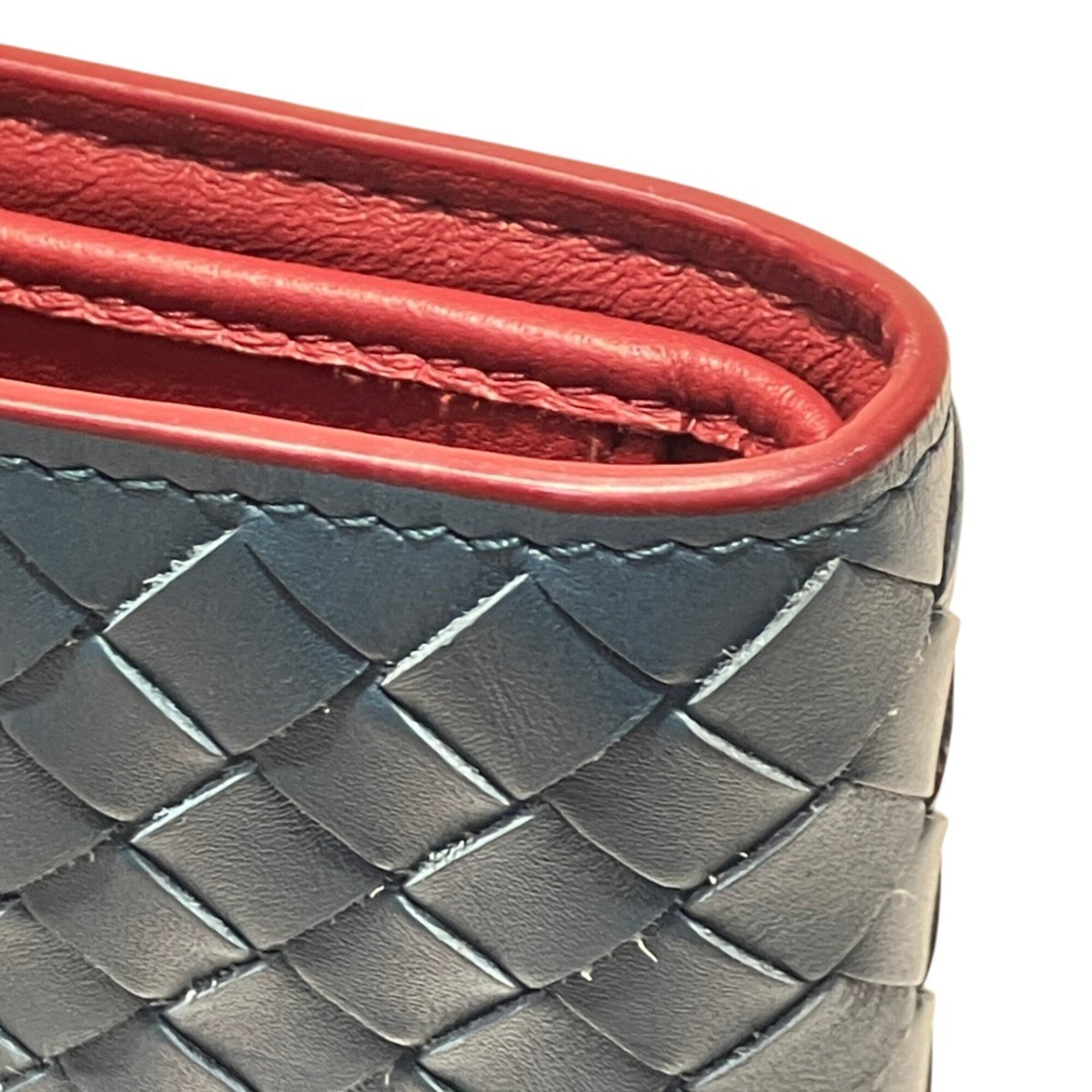 Bottega Veneta Intrecciato Blue Leather Wallet (Bi-Fold) (Pre-Owned)