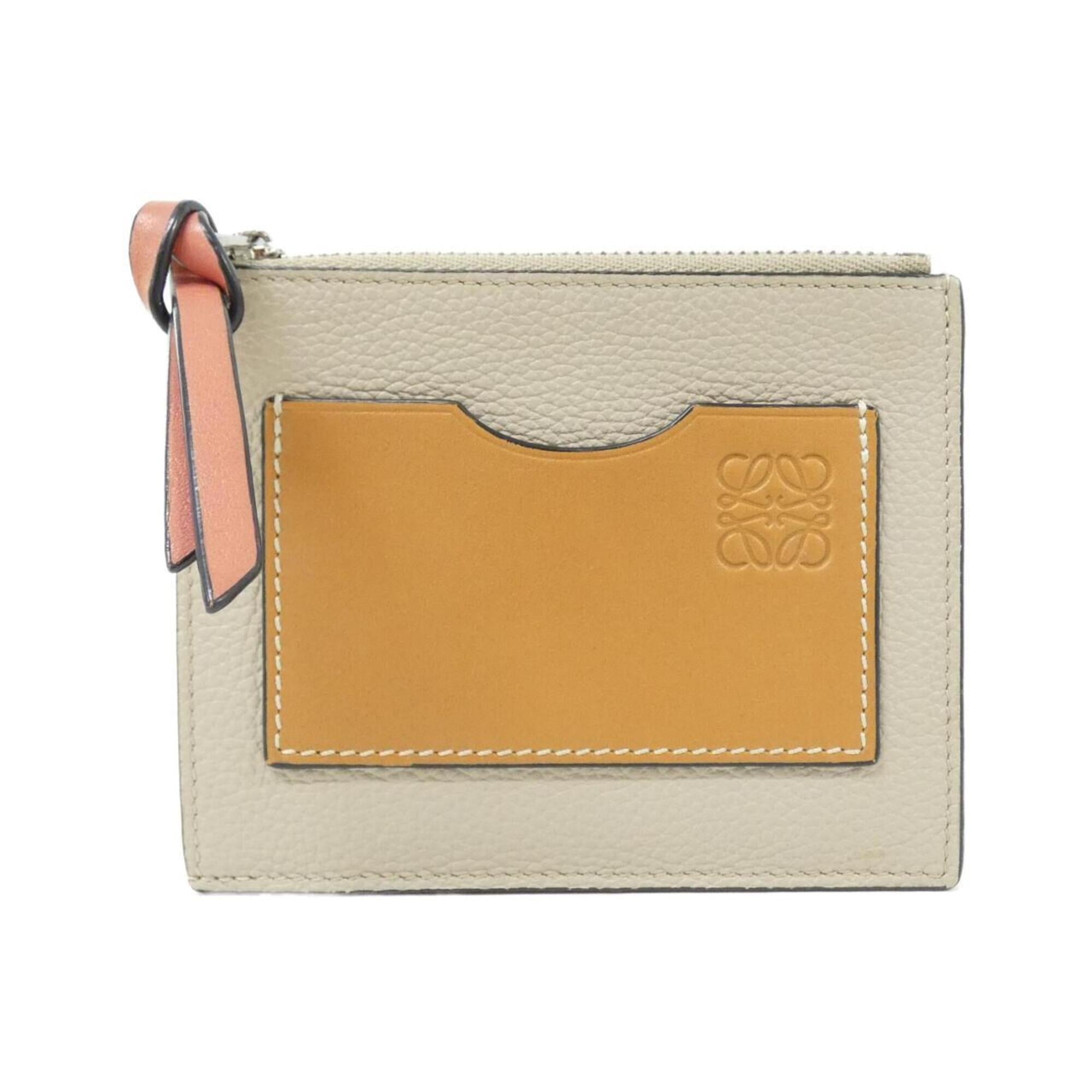 Loewe Beige Leather Coin Purse/Coin Case (Pre-Owned)