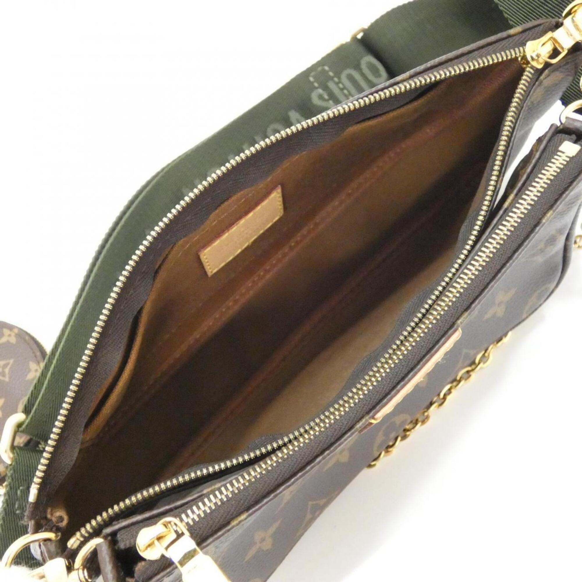 Louis Vuitton Khaki Marron Coated Canvas Pochette Pouch Shoulder Bag (Pre-Owned)