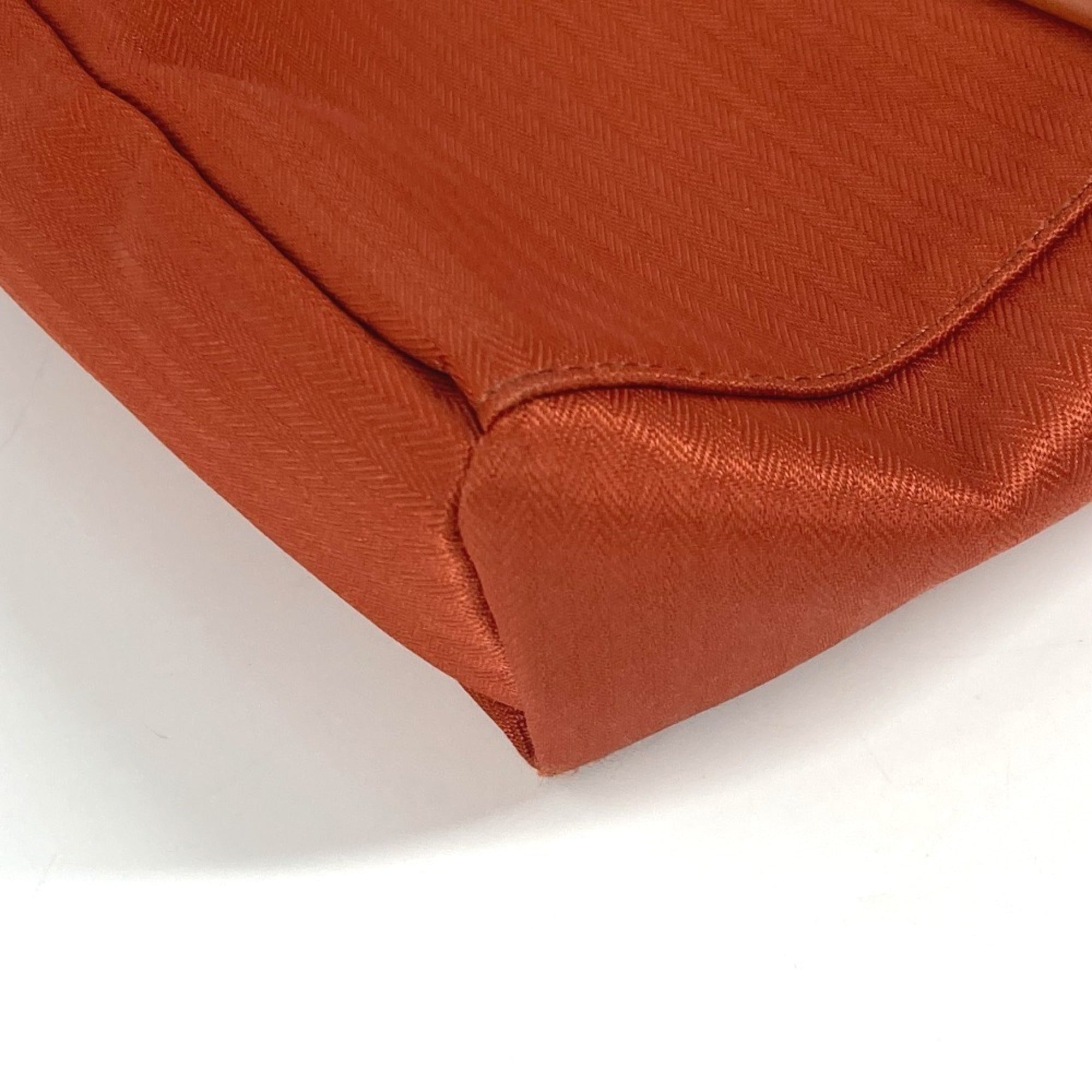 Hermes Acapulco Orange Nylon Canvas Pochette Shoulder Bag (Pre-Owned)