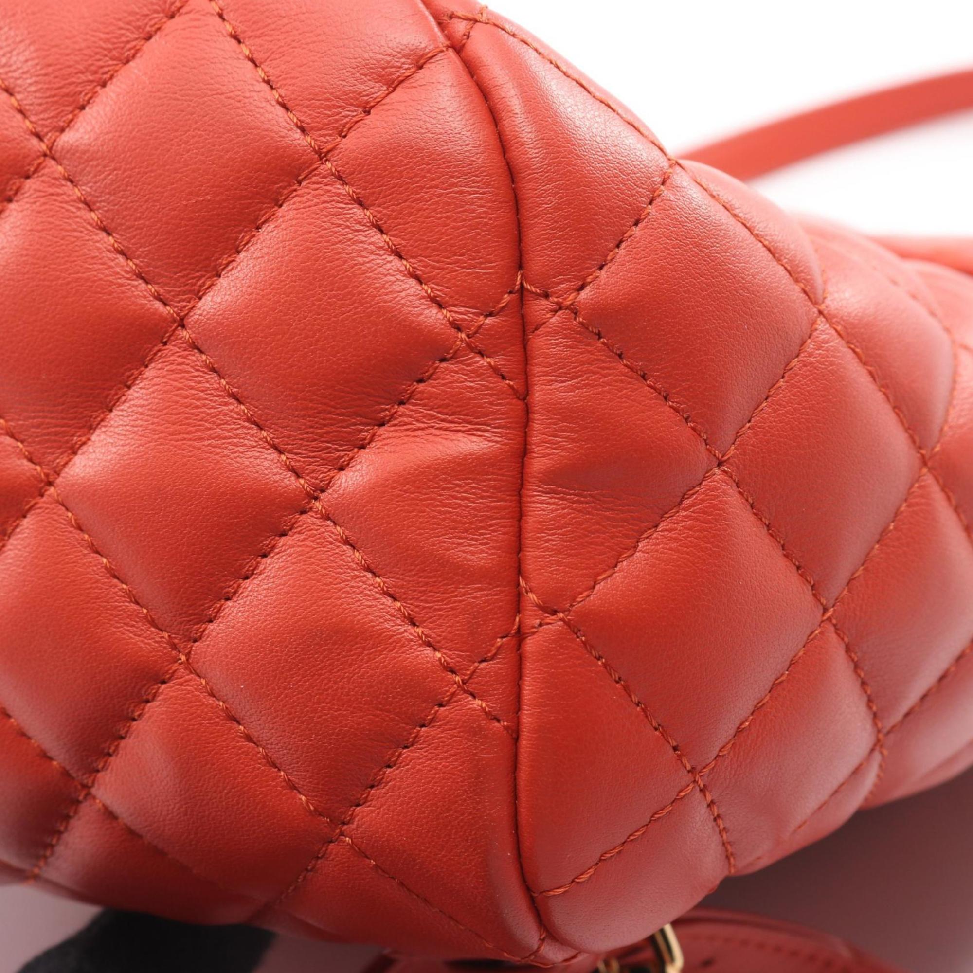 Chanel Orange Leather Backpack (Pre-Owned)