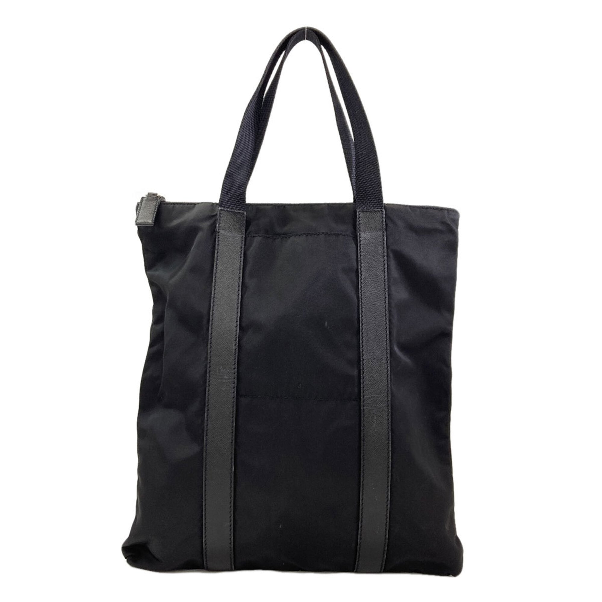 Prada Black Nylon Leather Handbag (Pre-Owned)