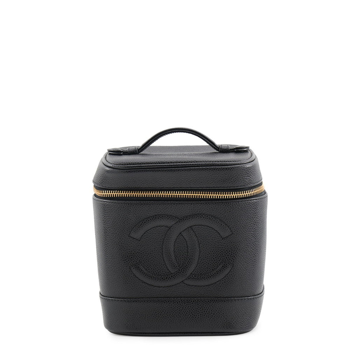 Chanel Black Grained Calfskin Handbag Vanity Bag (Pre-Owned)