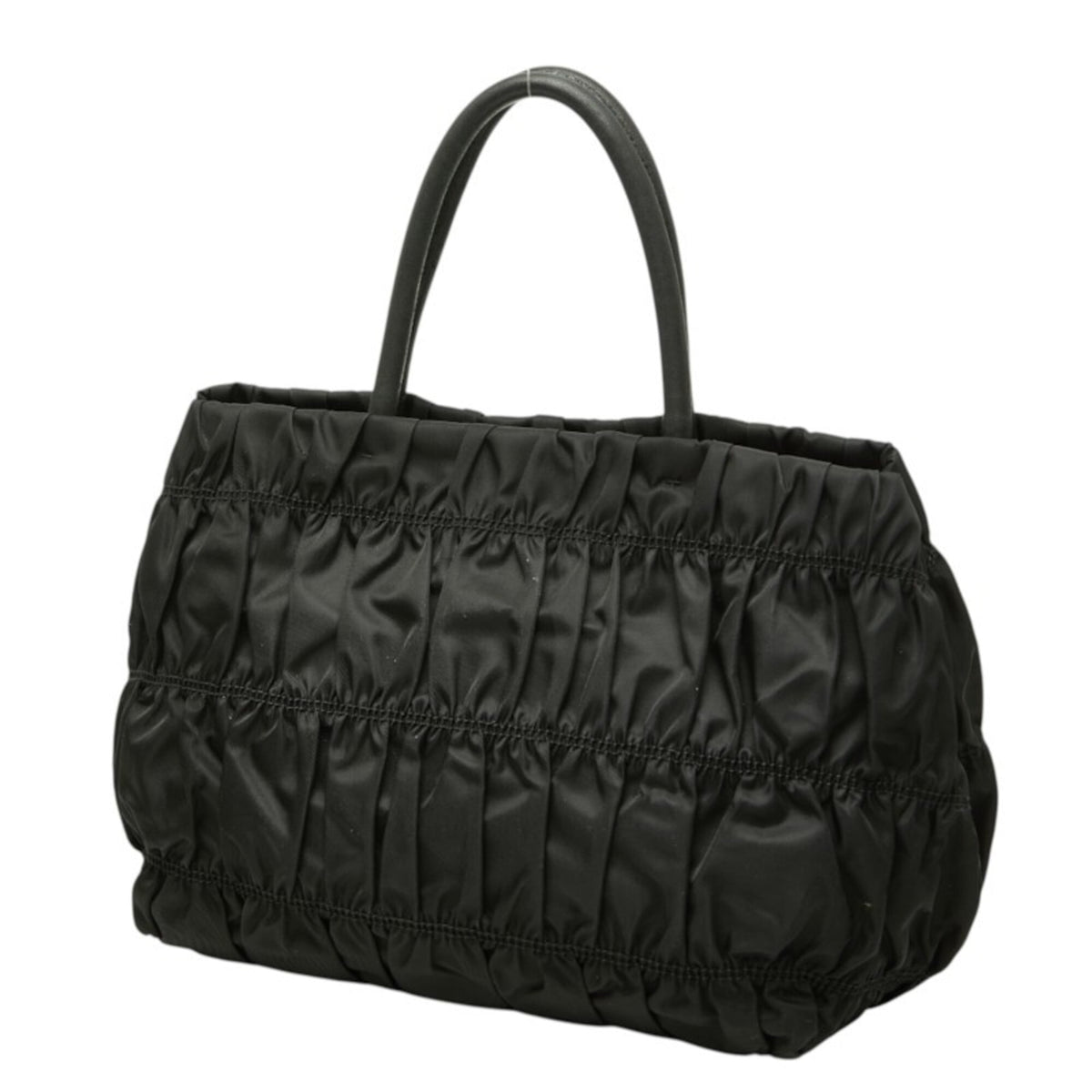 Prada Black Nylon Leather Handbag (Pre-Owned)