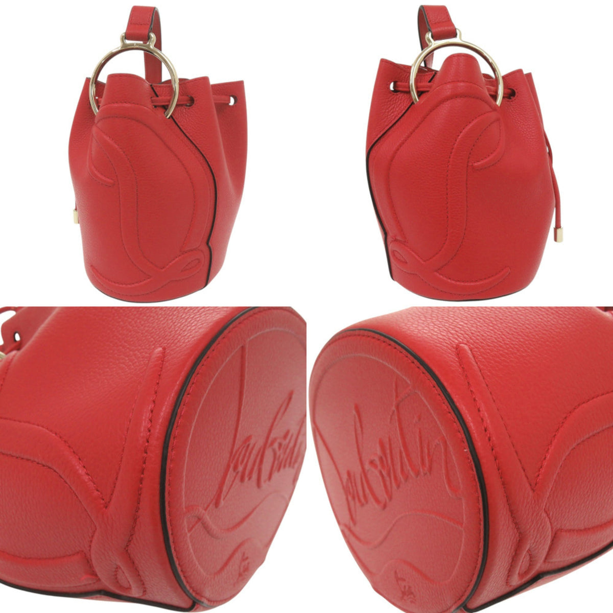 Christian Louboutin Red Color Leather Shoulder Bag (Pre-Owned)