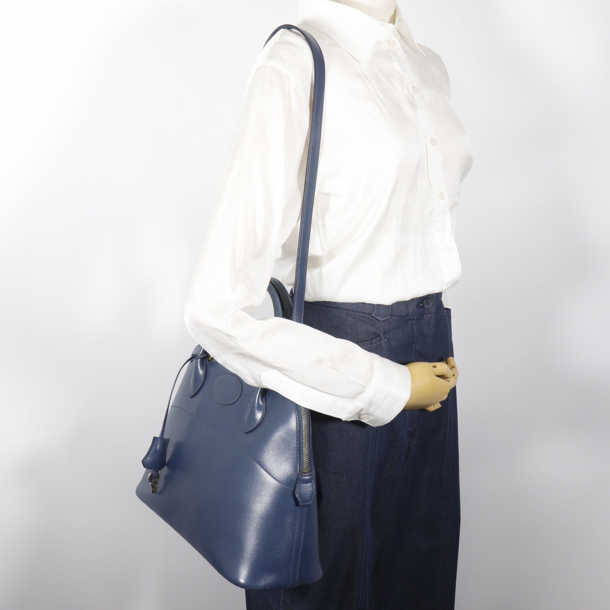 Hermes Bolide Blue Marine Navy Handbag (Pre-Owned)