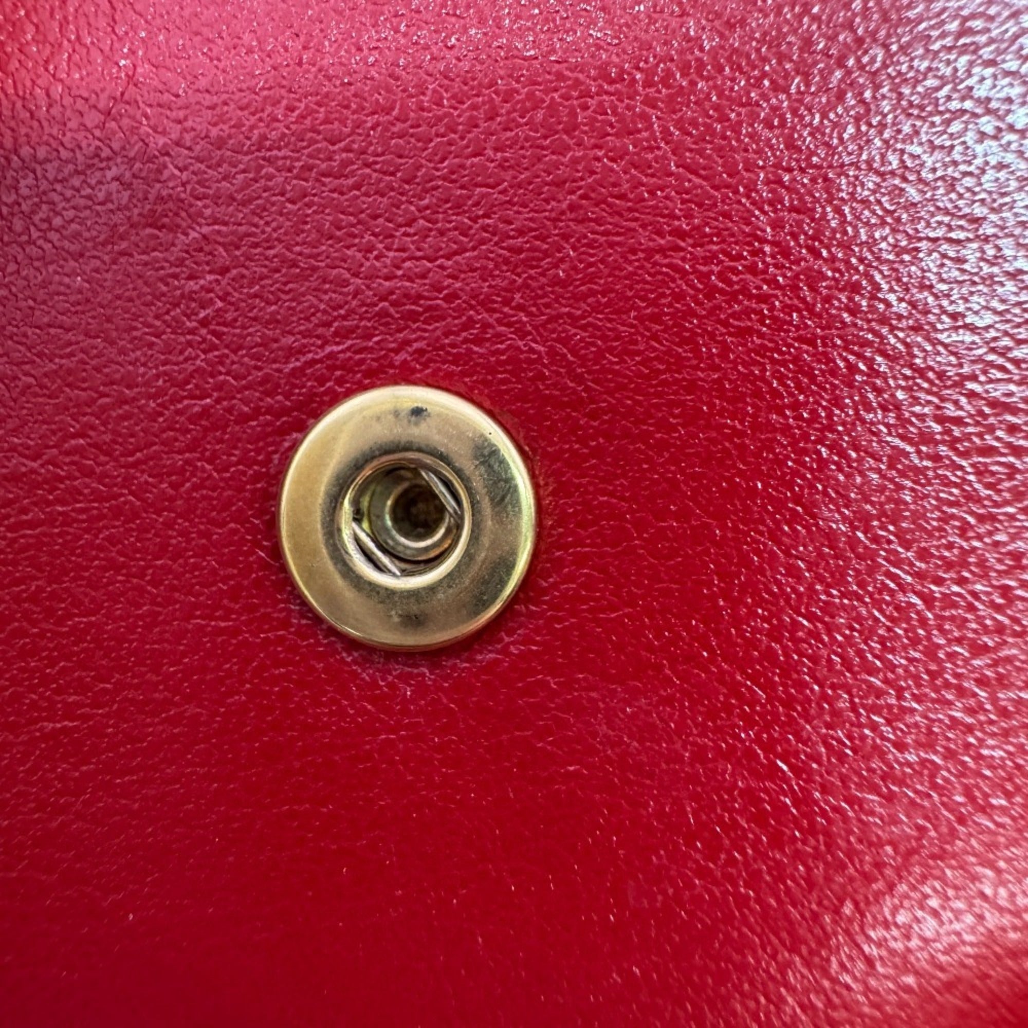 Celine Red Color Leather Wallet (Tri-Fold) (Pre-Owned)