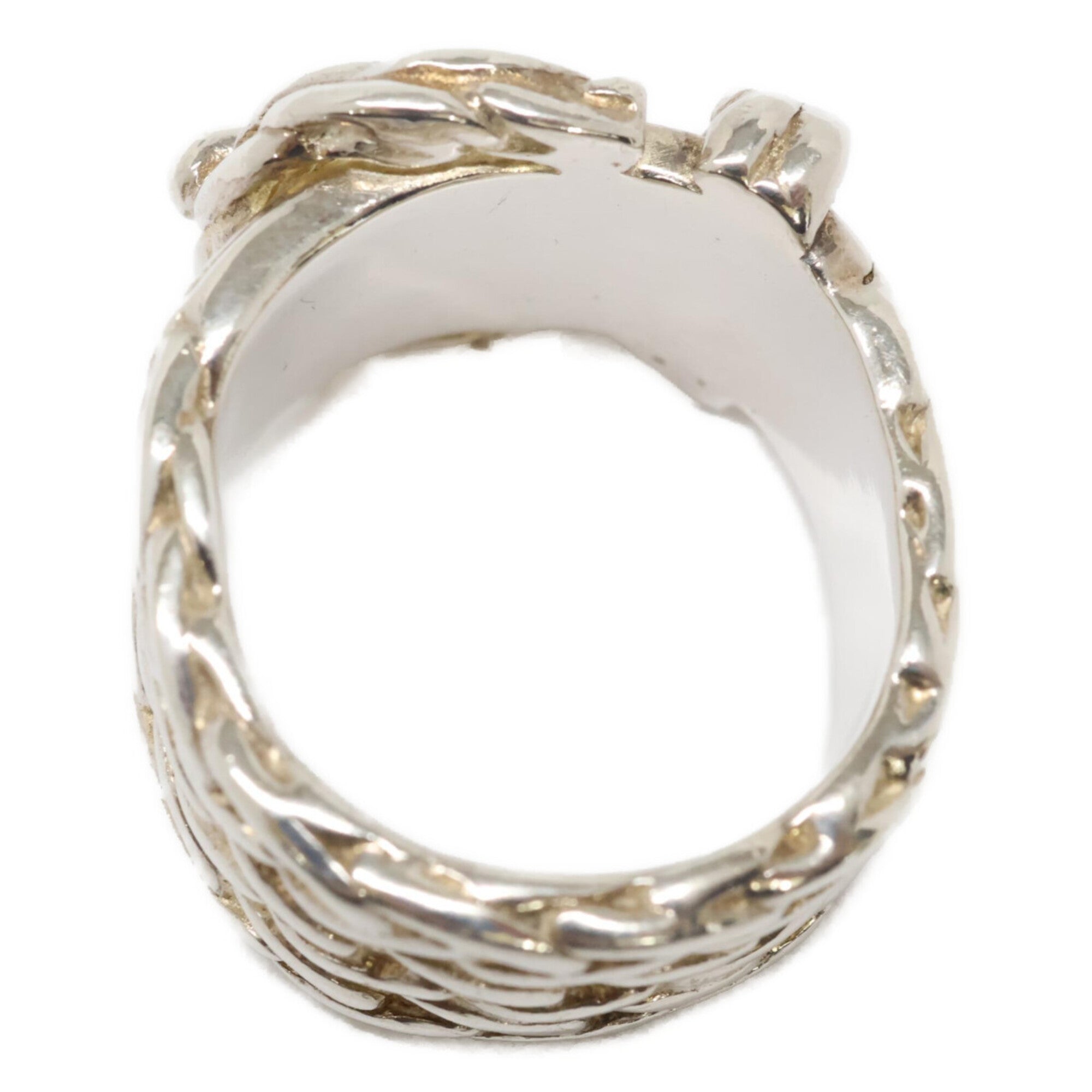 Hermes Silver Silver 925 Band Ring (Pre-Owned)