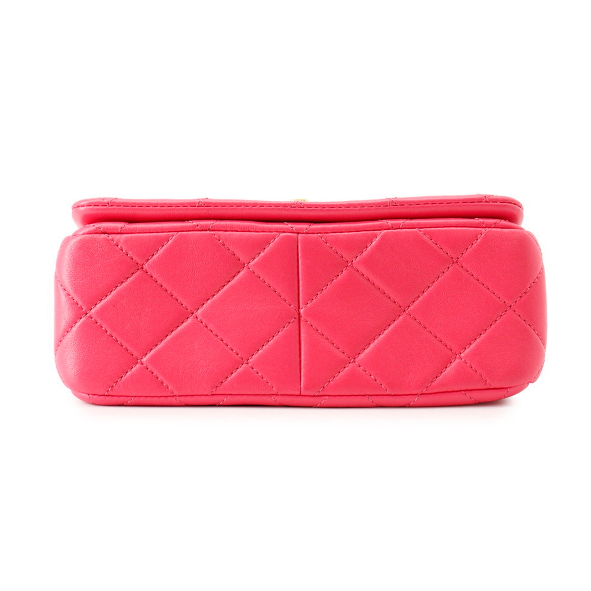 Chanel Matelasse Pink Leather Handbag Shoulder Bag (Pre-Owned)