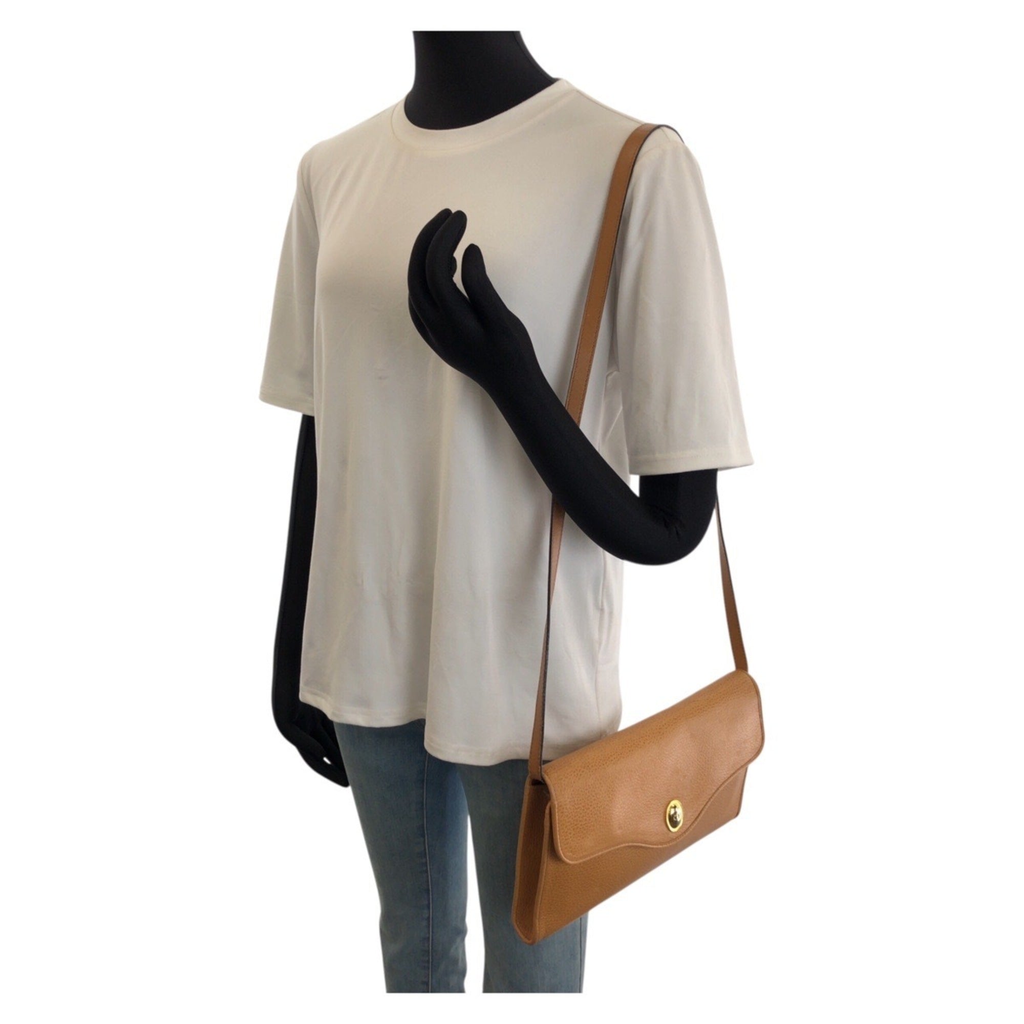 Christian Dior Brown Camel Leather Shoulder Bag (Pre-Owned)