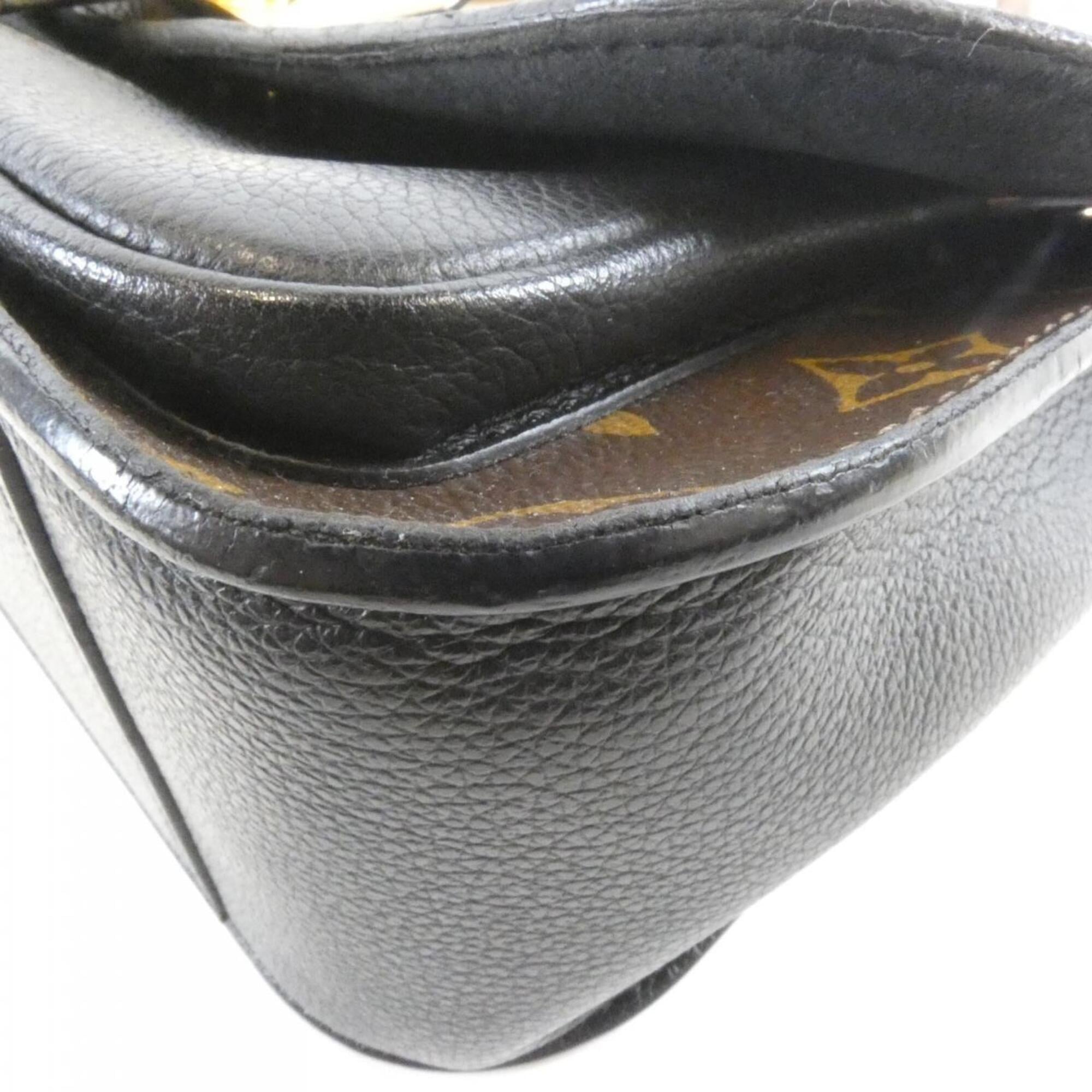 Louis Vuitton Black Marron Coated Canvas Leather Handbag (Pre-Owned)