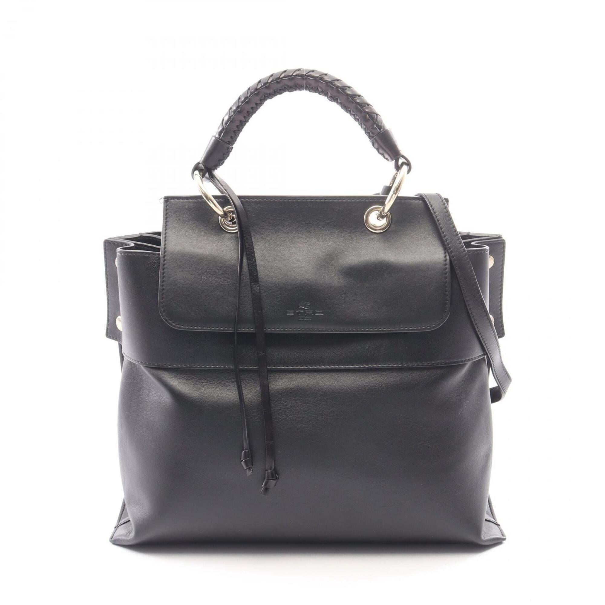 Etro Black Leather Handbag (Pre-Owned)