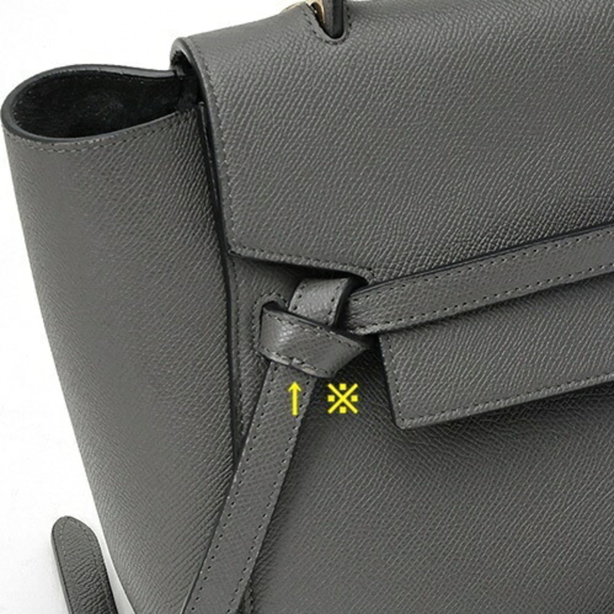 Celine Gray Leather Shoulder Bag (Pre-Owned)