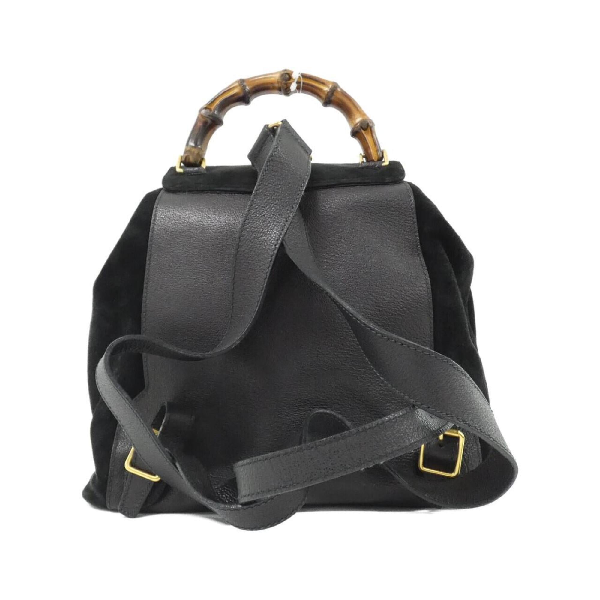 Gucci Black Suede Leather Backpack (Pre-Owned)