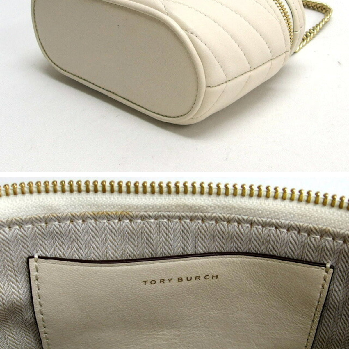 Tory Burch Agave White Leather Shoulder Bag (Pre-Owned)