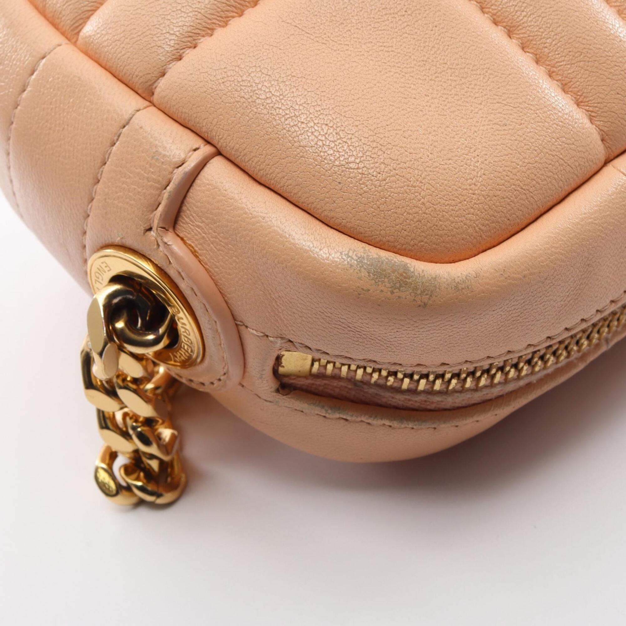 Burberry Pink Leather Handbag Shoulder Bag (Pre-Owned)